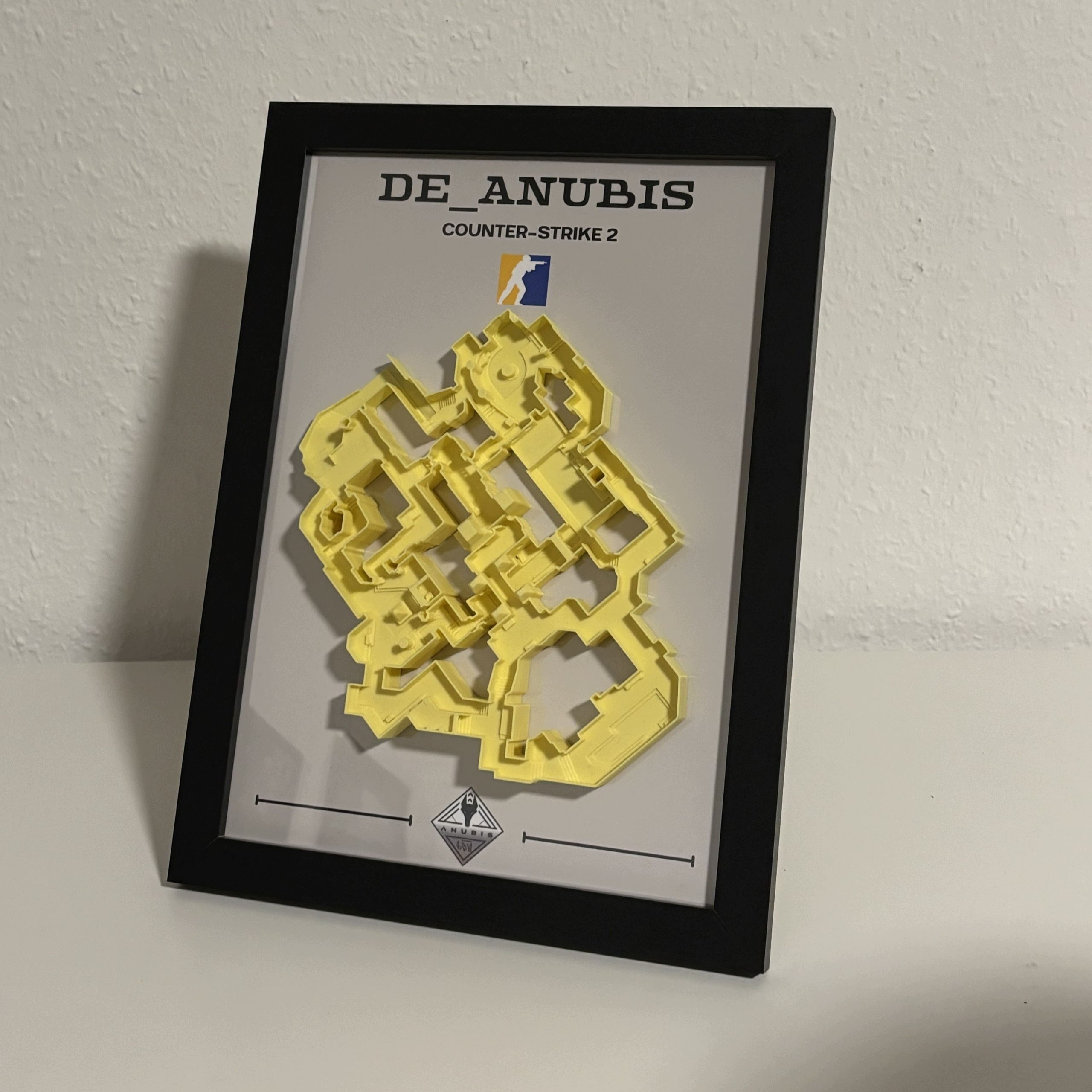 Mapa Anubis 3D – nástěnná dekorace Dárek pro hráče Counter-Strike CS2