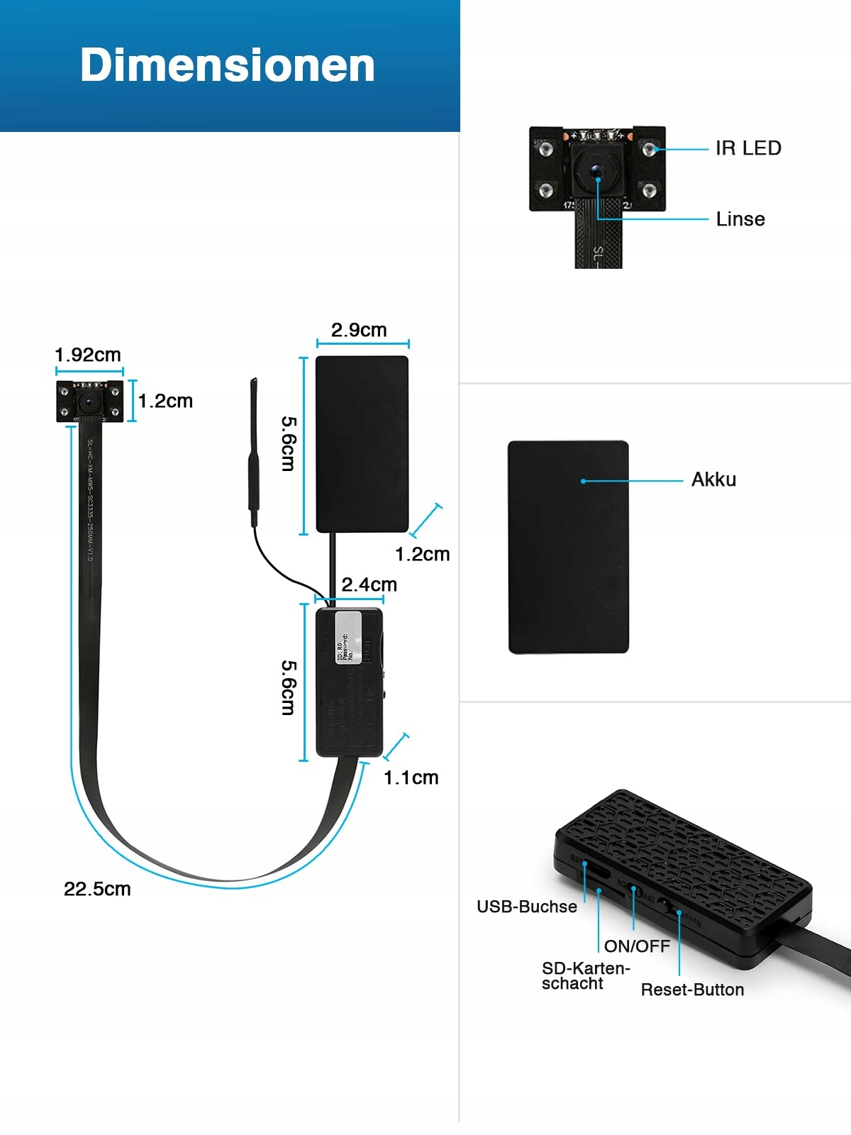 HIKAM Mini Kamera WLAN 4K HD 2600mAh Kamera IP WiFi Z Detekcją Ruchu — miniatura 7