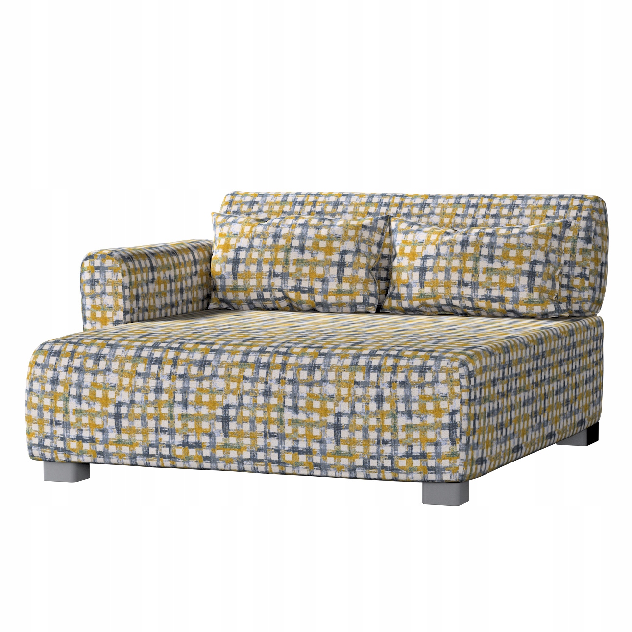 Potah na křeslo Mysinge Ikea modro-žlutá mřížka