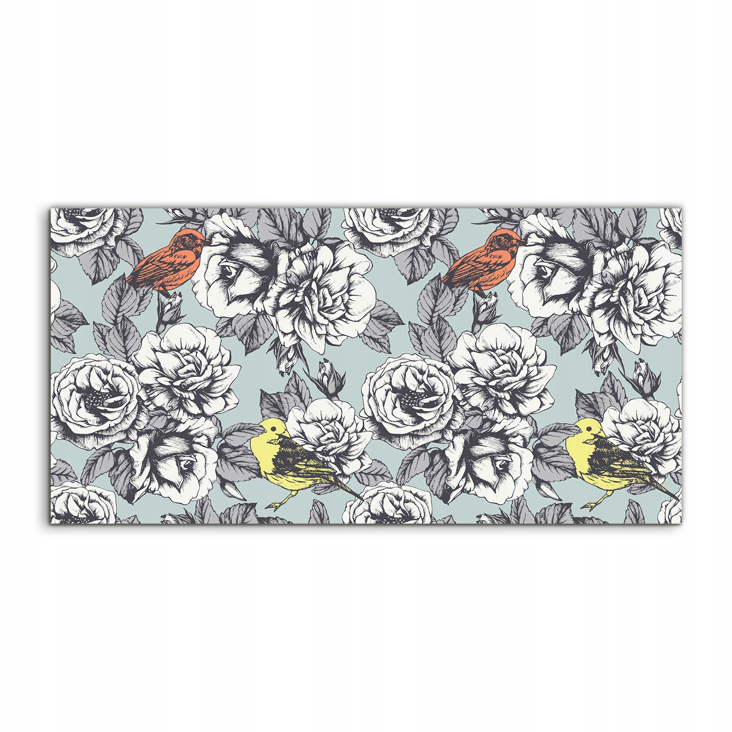 Akrylový obraz 100x50 na stenu Zvieratá Ruže Vtáky