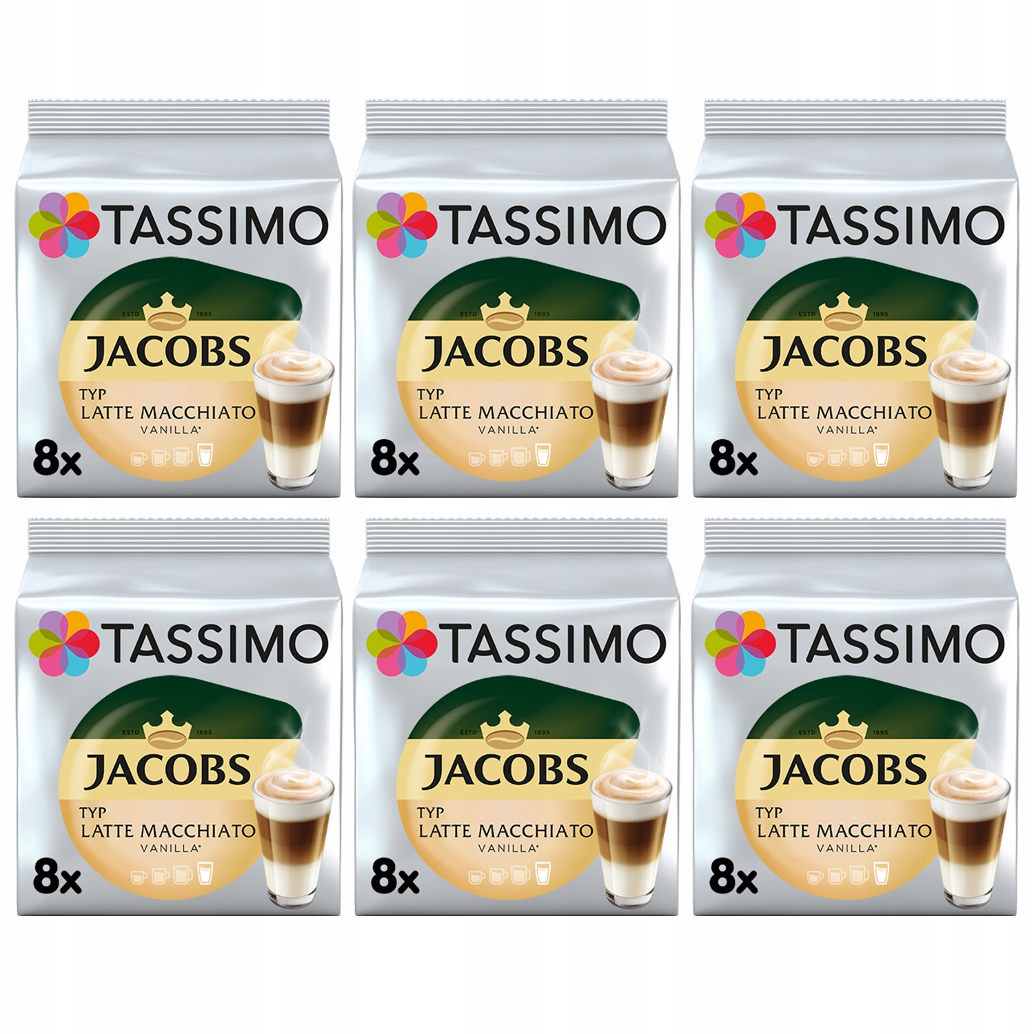 Kapsułki Tassimo Jacobs Latte Macchiato Vanilla 5+1 Gratis! [48 kaw]