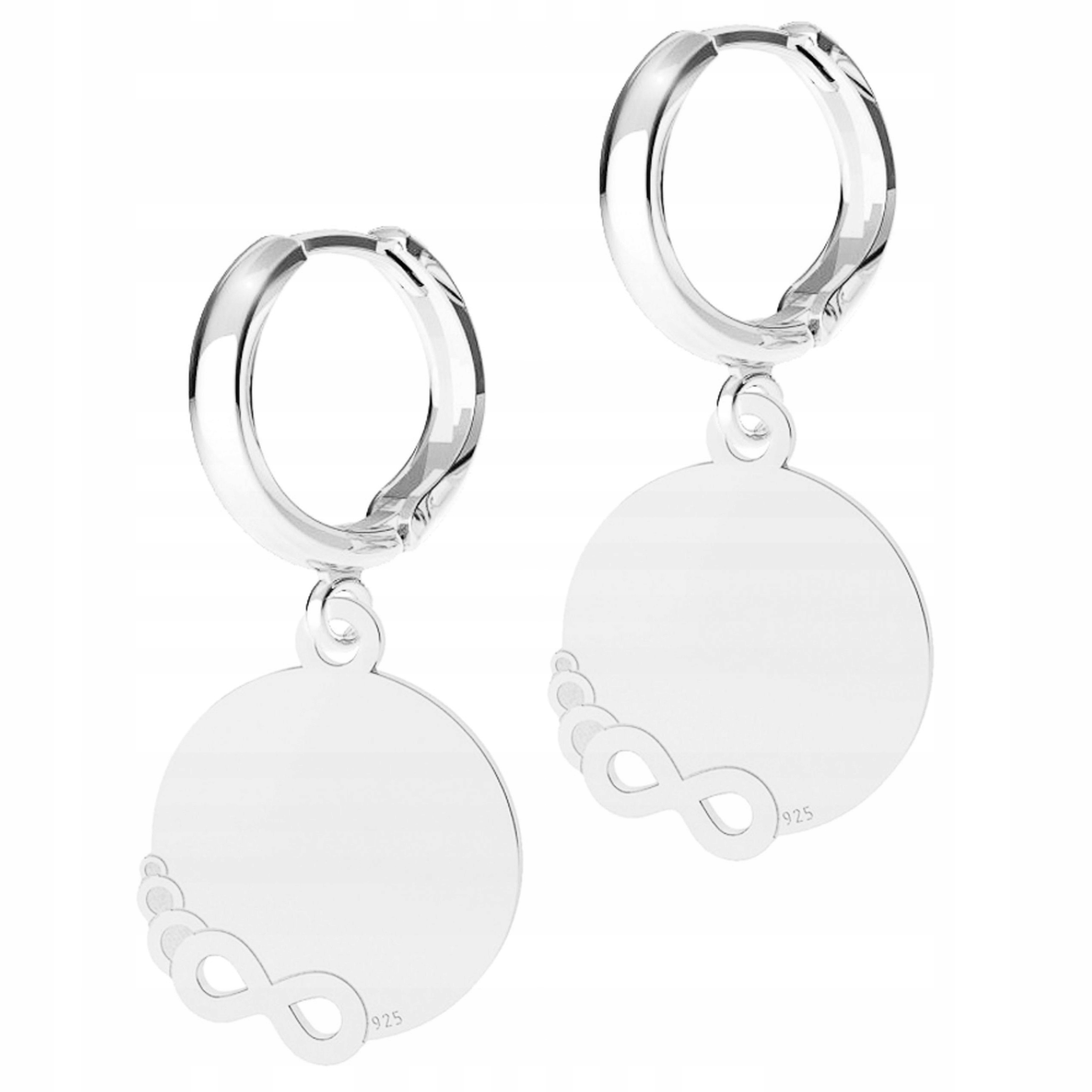 Stříbrné Náušnice Kulaté plechy s nekonečnem Osmička Stříbro 925