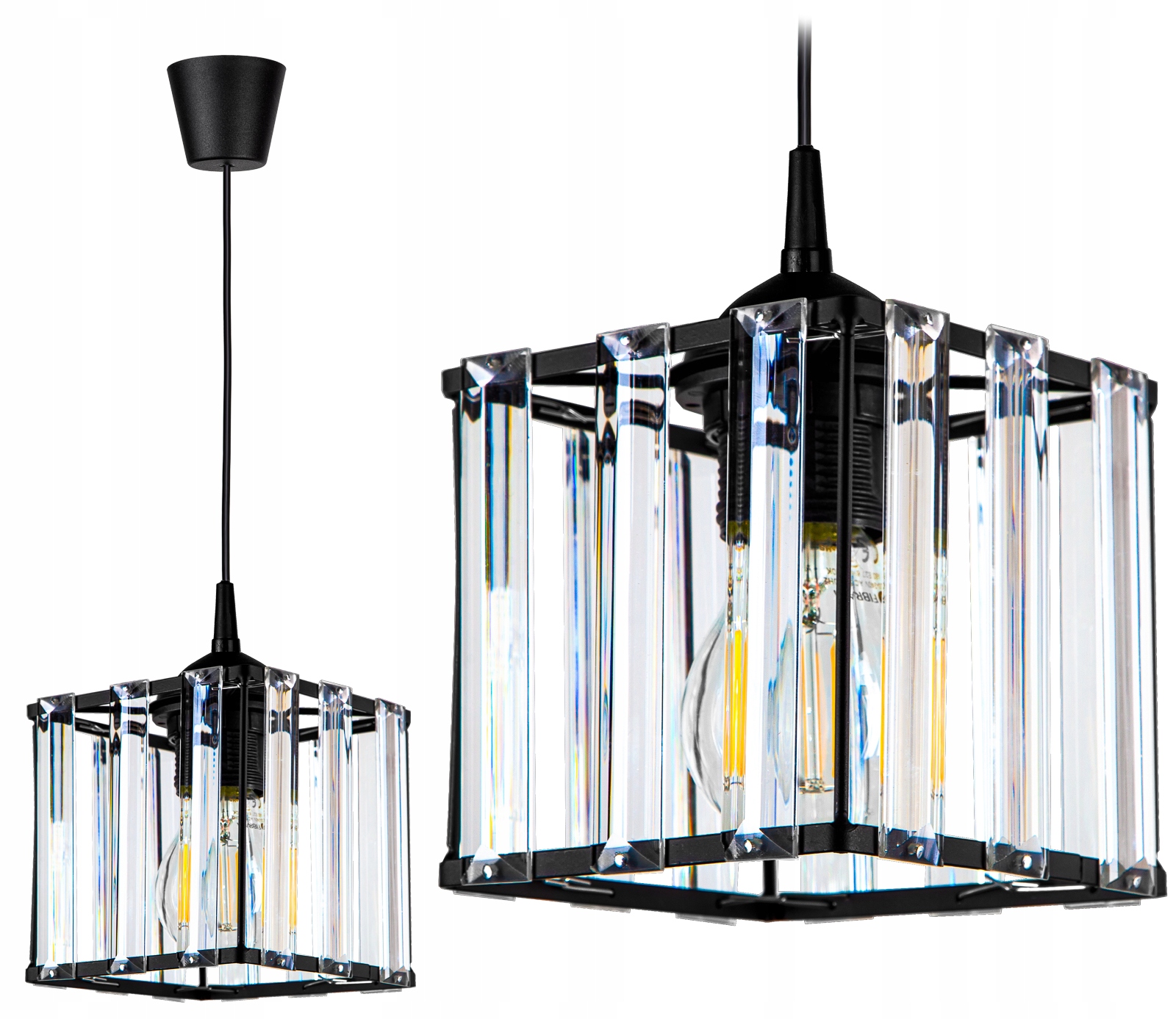 

Szklana Lampa Wisząca Sufitowa Żyrandol Plafon Led