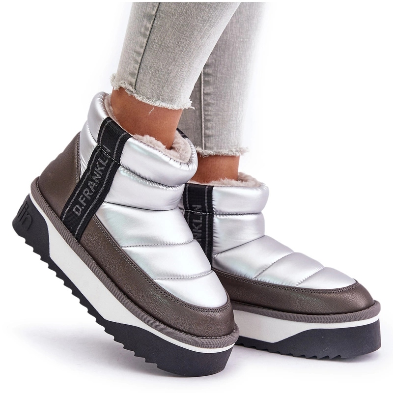 Nízké Sněhule S Tlustou Podrážkou Fuertko D.franklin DFSH371010 Stříbrné 39