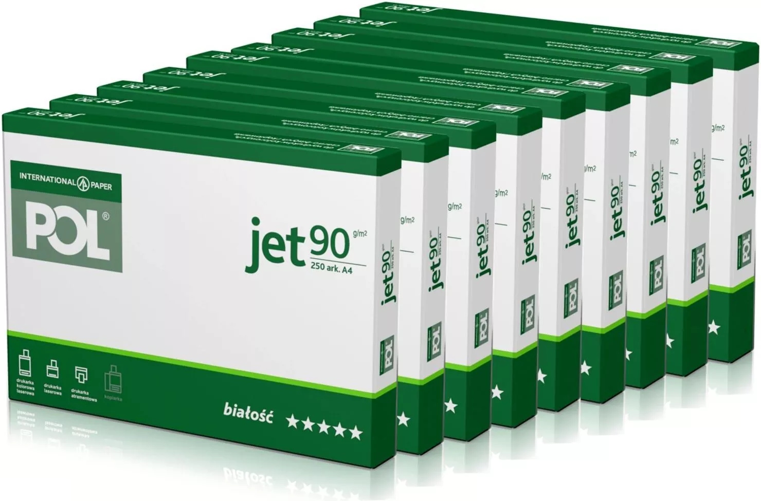 

9 x Papier Do Drukarki Ksero A4 Poljet 90g 250 ark