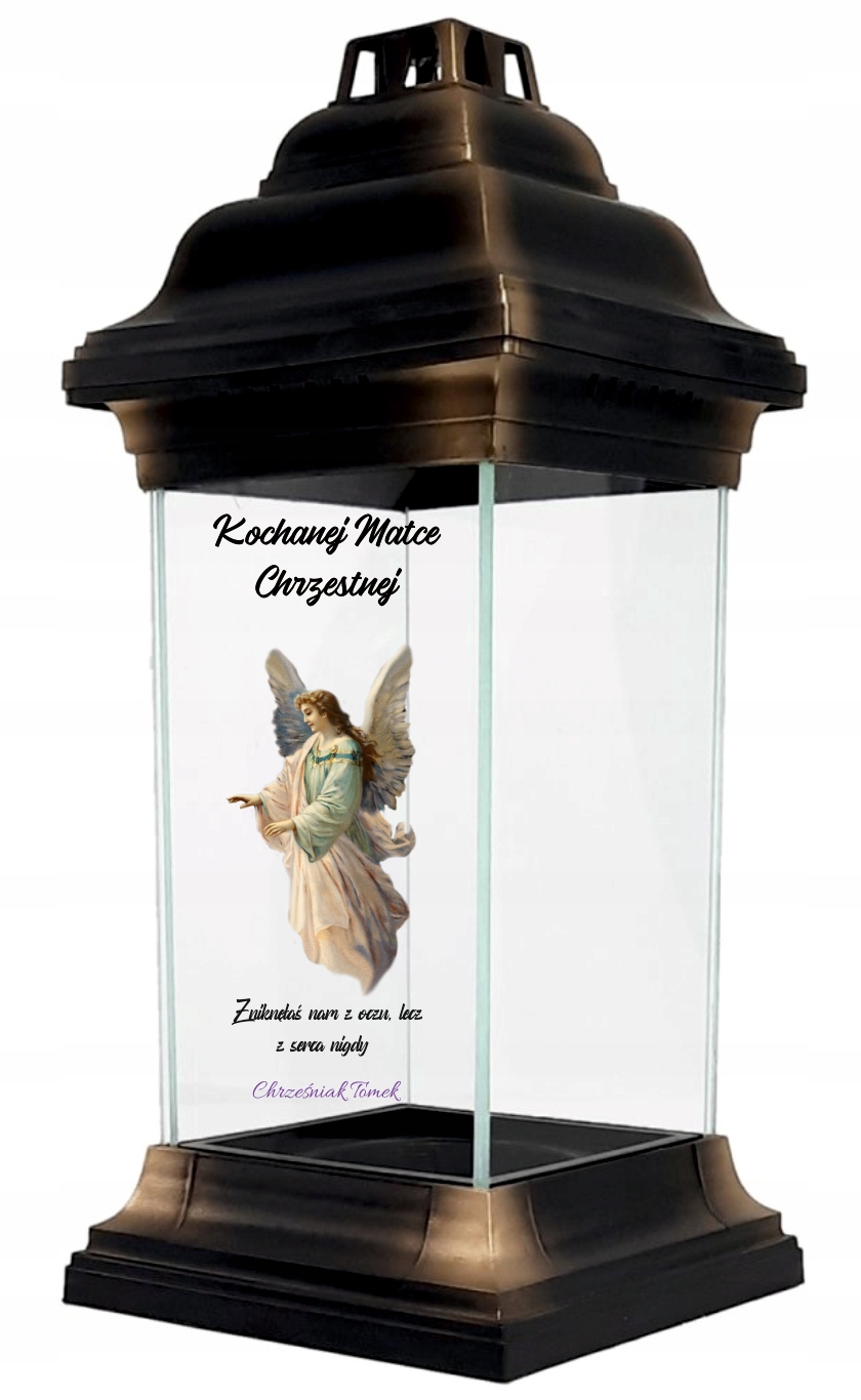Personalizowany ZNICZ kapliczka DLA MATKI CHRZESTNEJ NAPIS Z DEDYKACJĄ