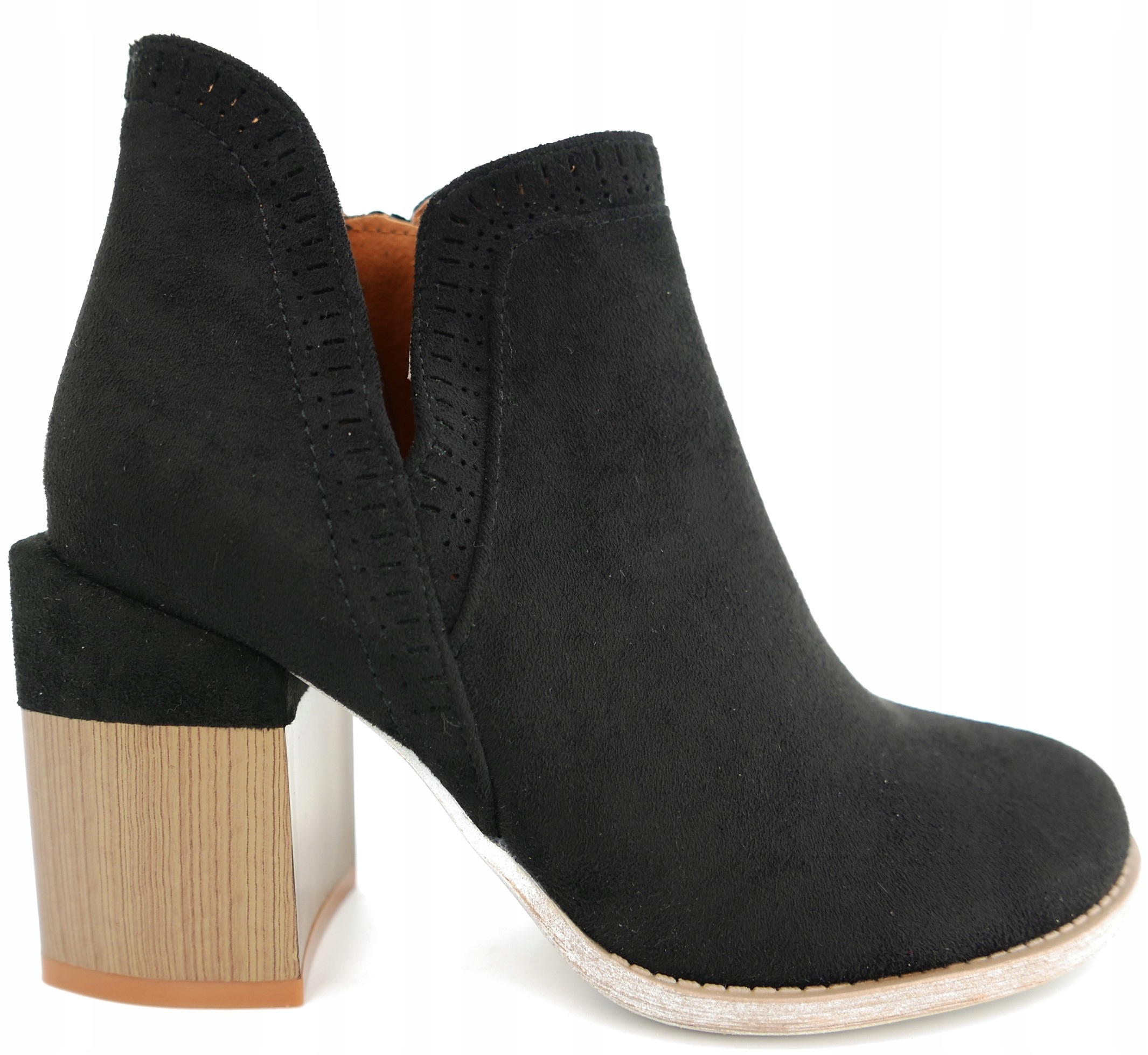 

Bella Paris Botki Na Słupku Eko Zamsz Czarne R38