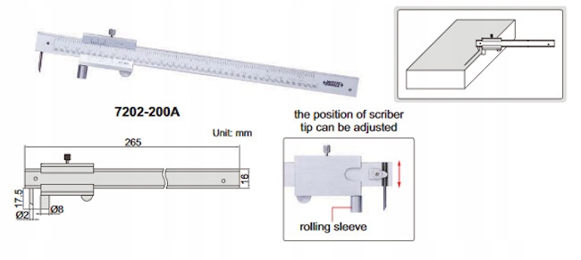 INSIZE Suwmiarka spec. 200mm traser. 8" Marka Insize