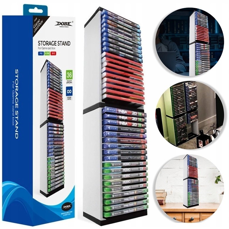 Stojak na gry płyty półka podstawka Xbox PC Nintendo PS4 PS5 PS3 na 36 gier
