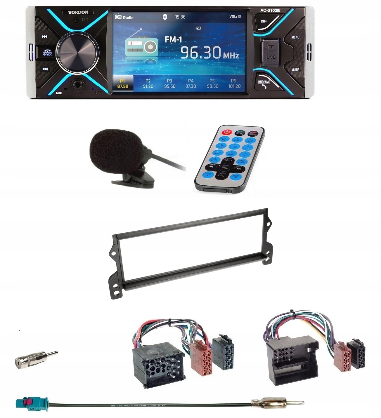 Vordon AC-3102B Bluetooth autorádio Aux Usb Sd Bmw Mini Cooper