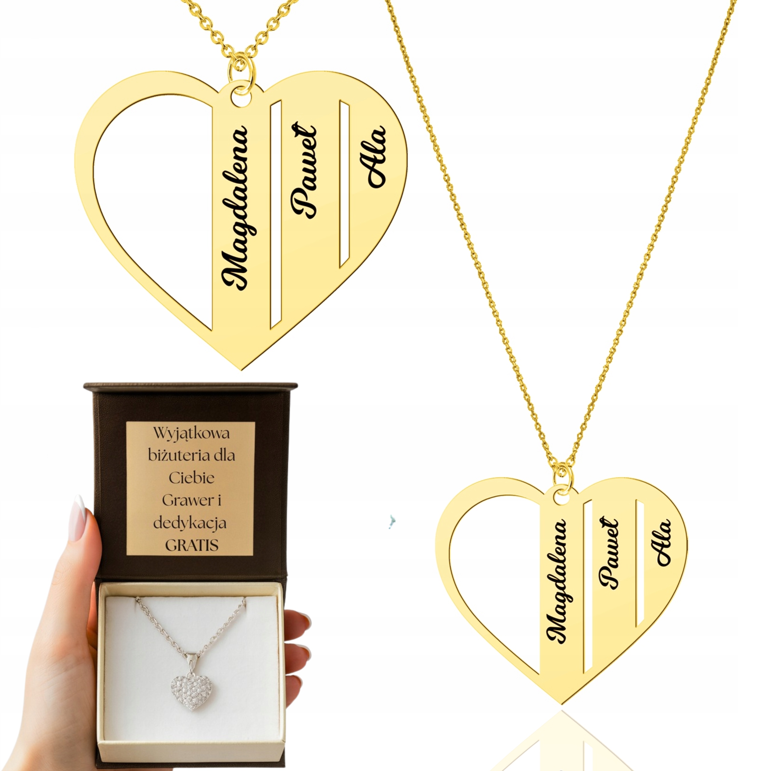 Dámský Řetízek řetízek s gravírováním Gravírování a jmény, pozlacený 24karátovým zlatem, personalizovaný