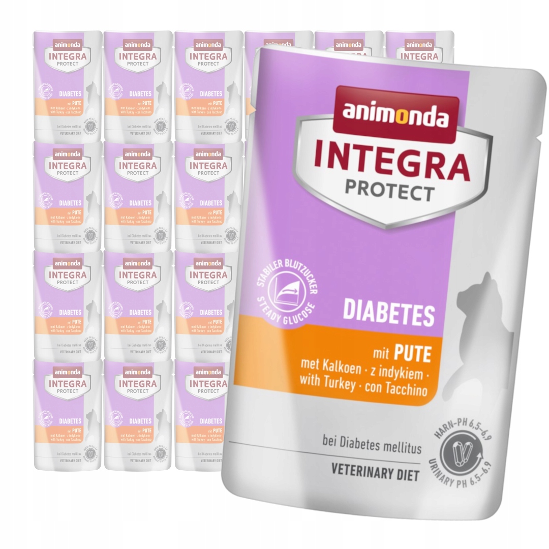 Levně Animonda Integra Protect Diabetes 24x85g Krmivo Pro Kočky s diabetem Krůta