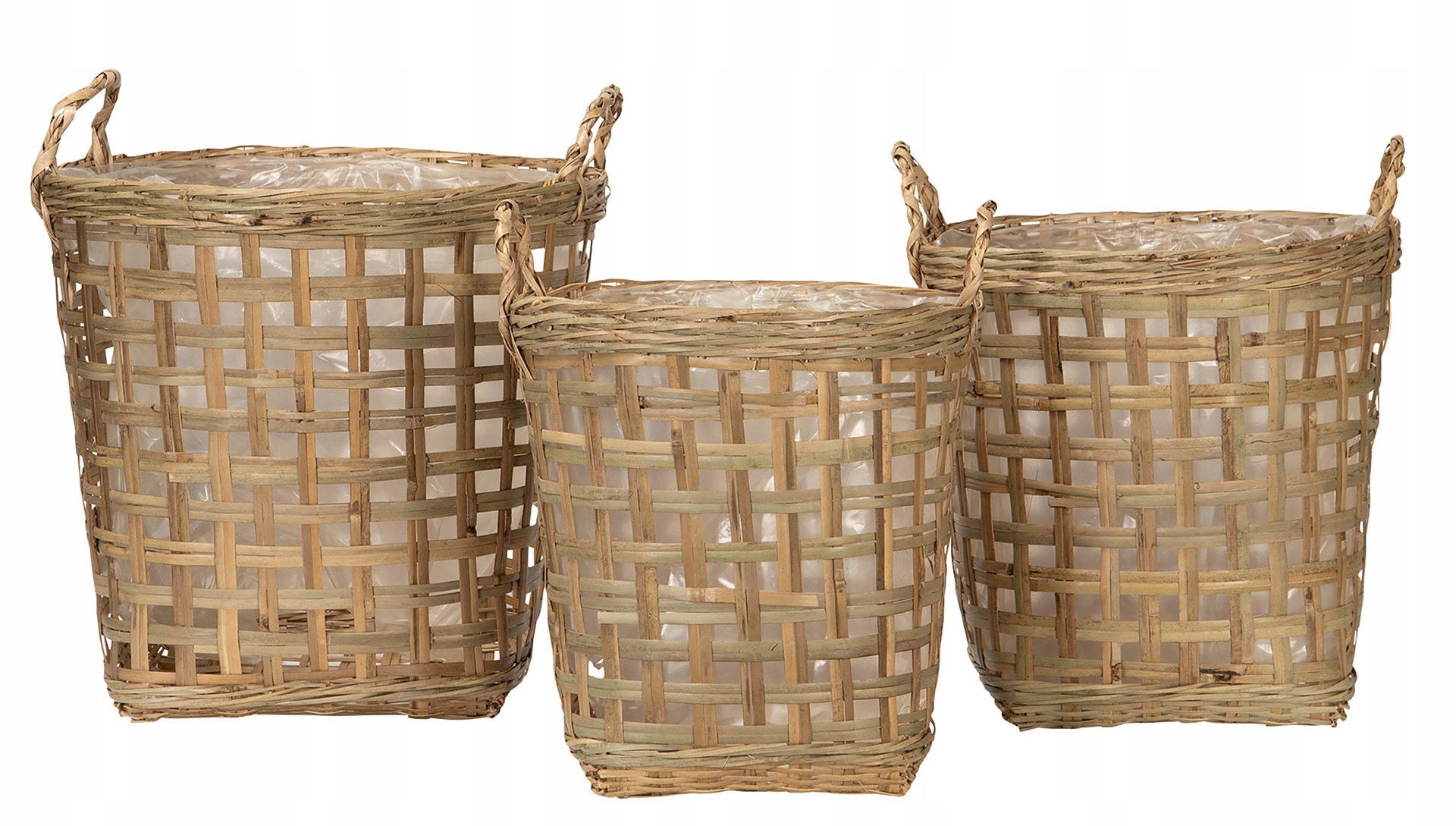 3 ks Obal Na Kvetináč Bambusový Kôš boho štýl Prírodná