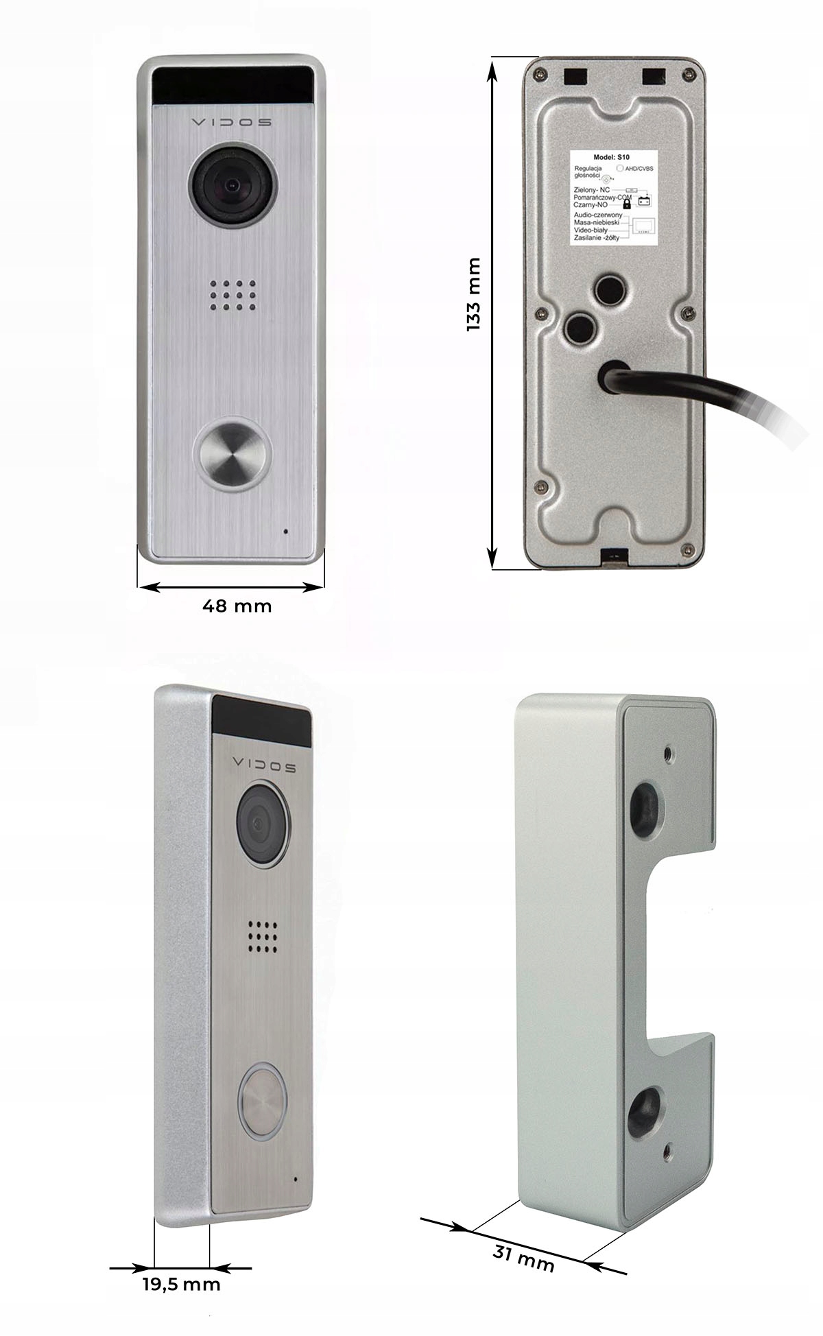 Wideodomofon Vidos X FullHD MicroSD FURTKA BRAMA Marka Vidos