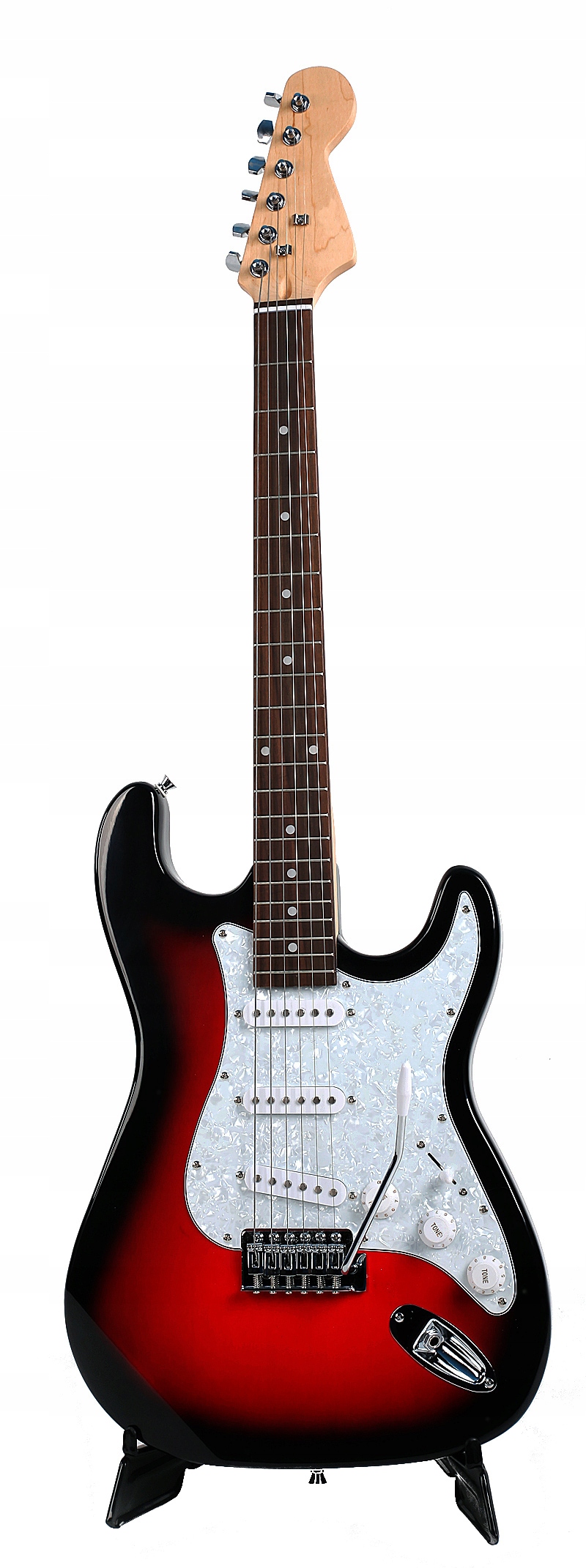 GITARA ELEKTRYCZNA TYPU STRATOCASTER FRONTIER E-10 + WZMACNIACZ + AKCESORIA Model E-10