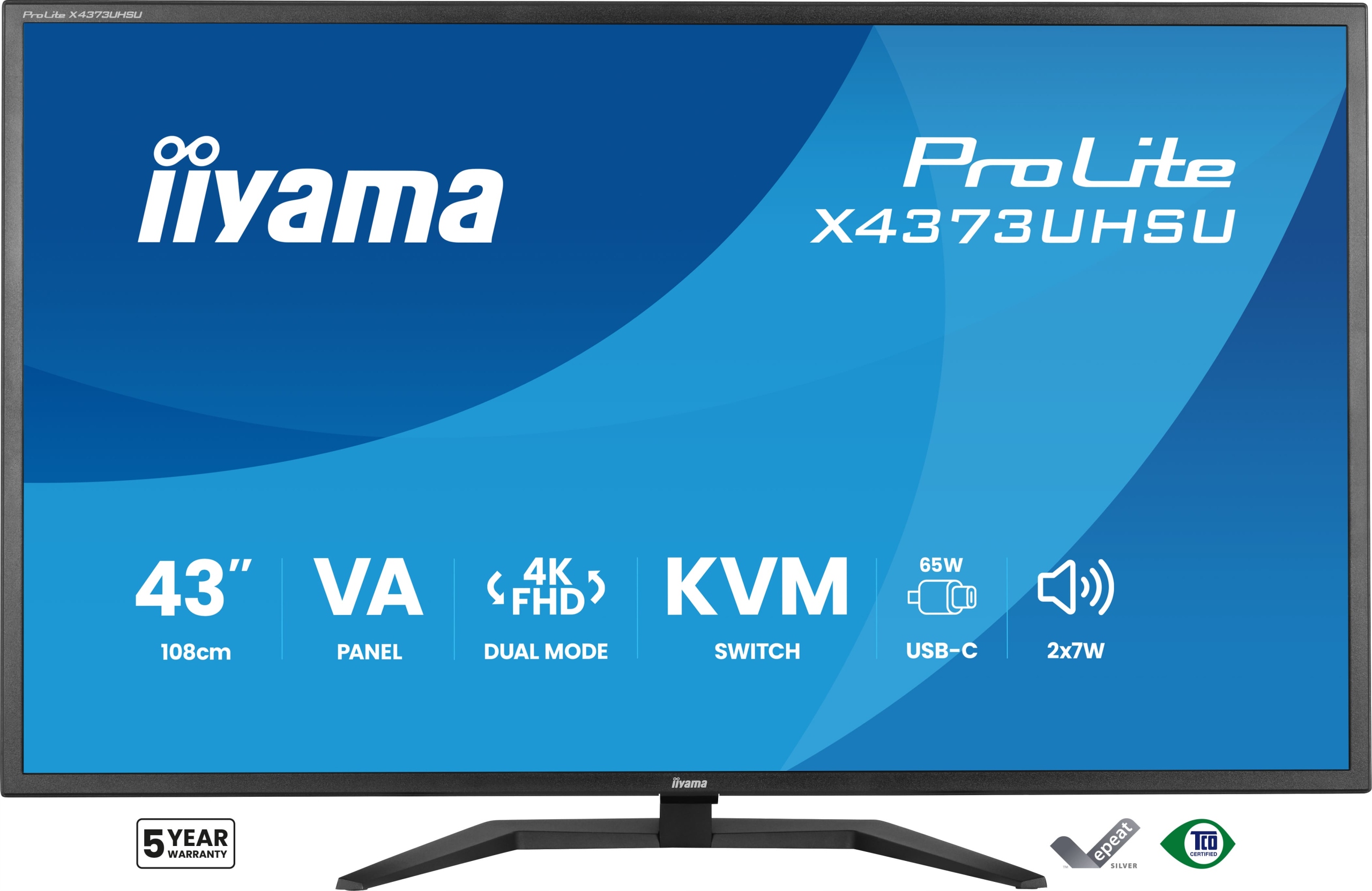 Monitor iiyama ProLite X4373UHSU-B2 43" Va Led 4K /2xHDMI, Dp, Usb-c/
