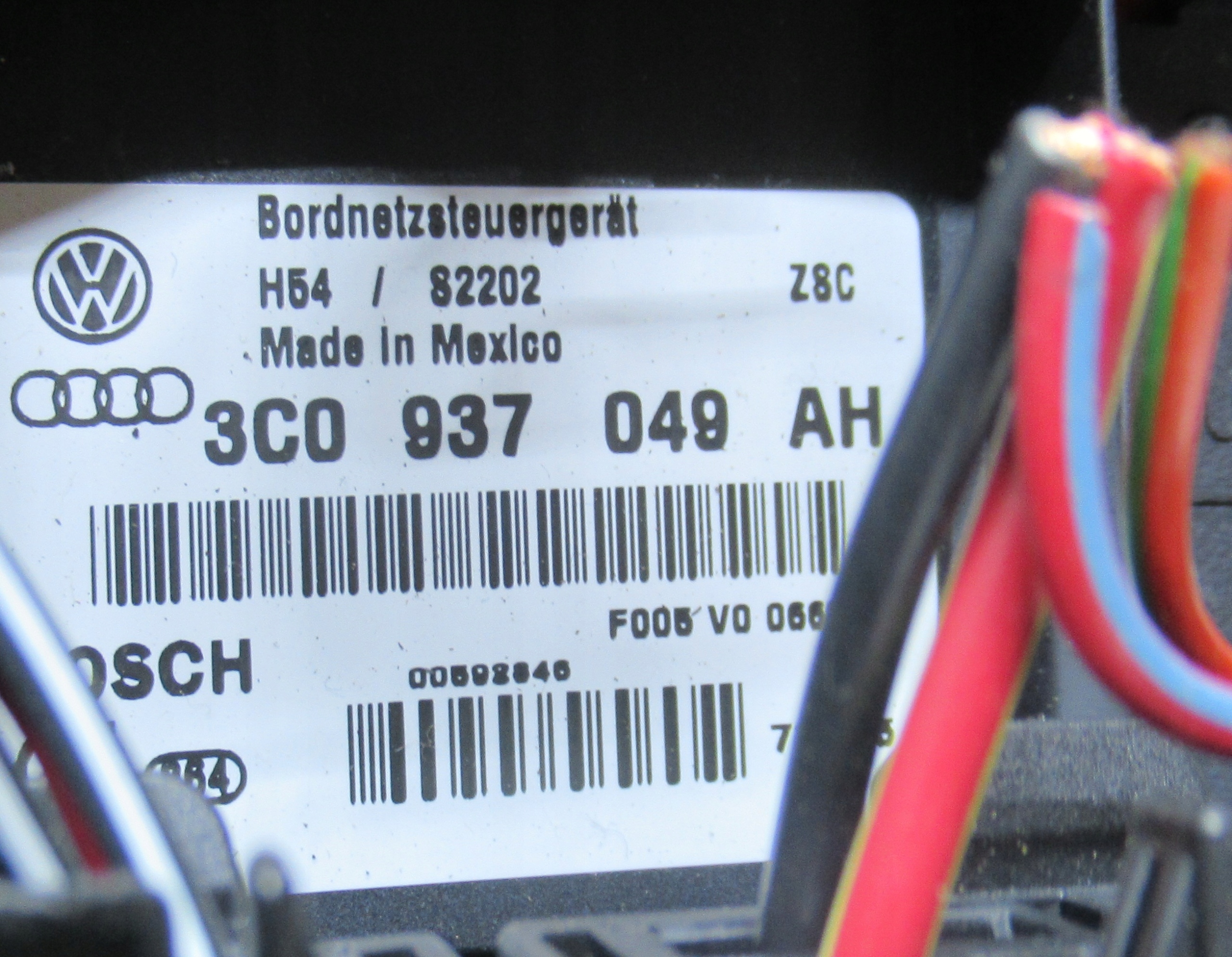 VW JETTA 1.4 TSI control unit BORDNETZ 3C0937049AH