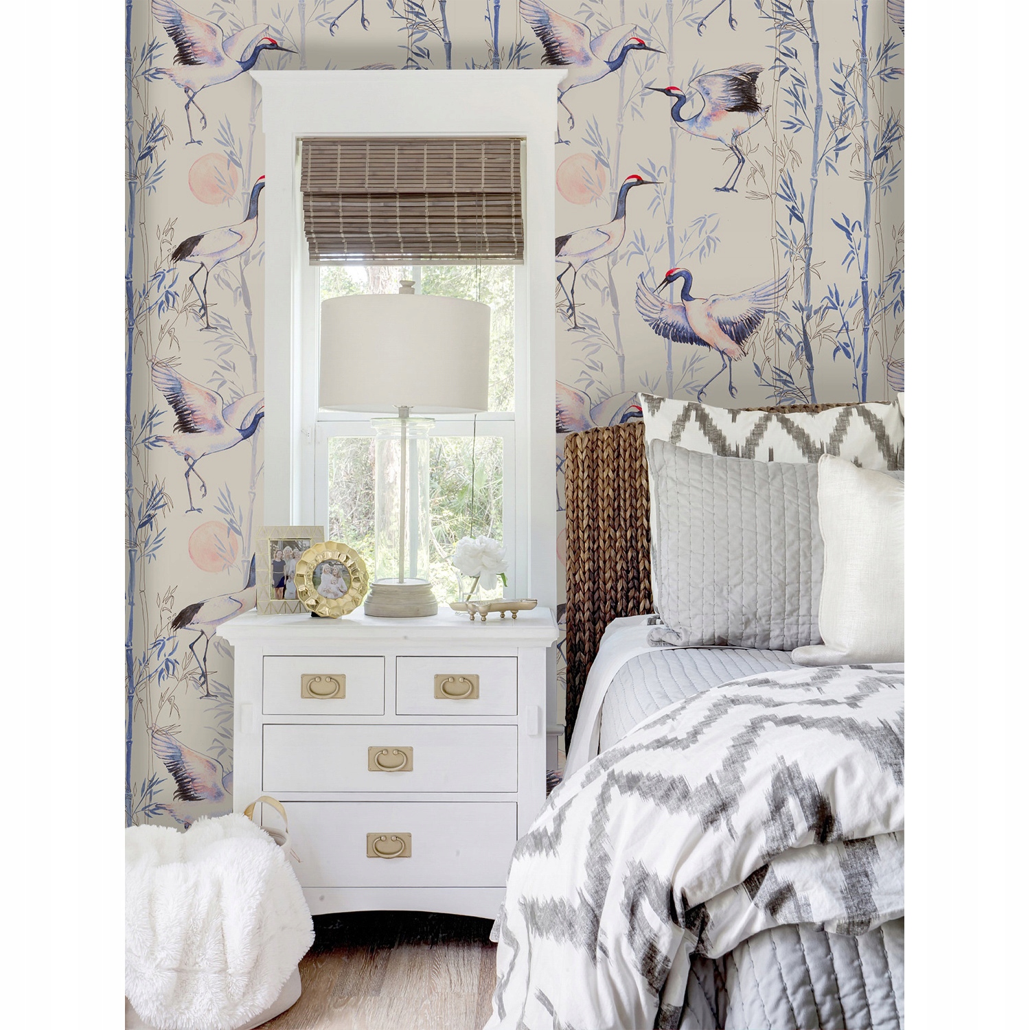 

Fototapeta do sypialni Tańczące żurawie 290x290 cm