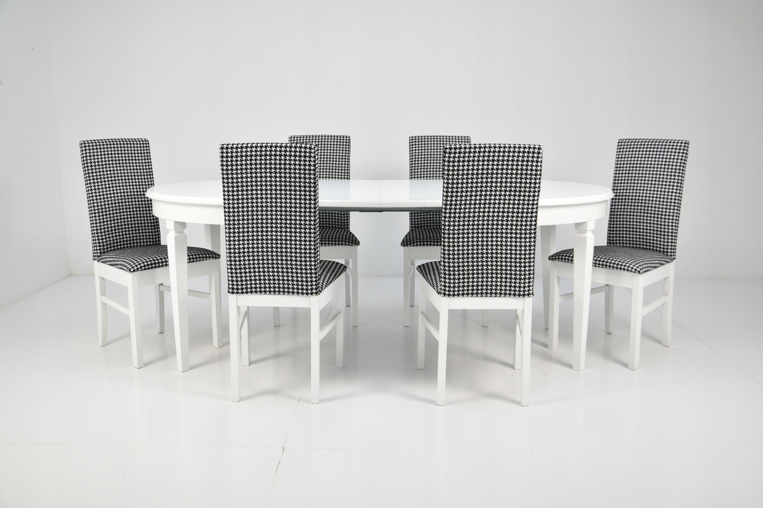 Zestaw 6 krzeseł i okrągły stół 110/210cm Kod producenta PS-3 + R-1