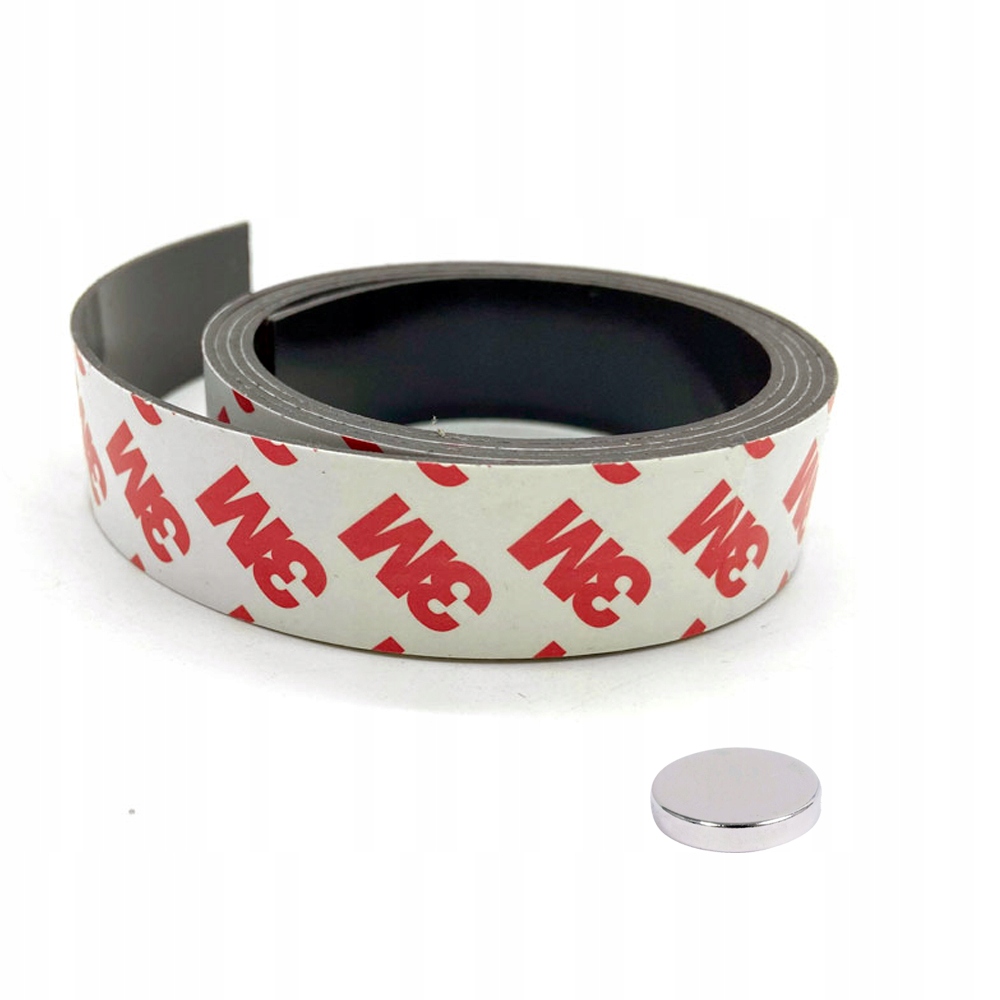 TAŚMA MAGNETYCZNA z klejem 3M SAMOPRZYLEPNA, WYMIARY: 100cm / 25mm / 1,5mm Symbol materiału inny