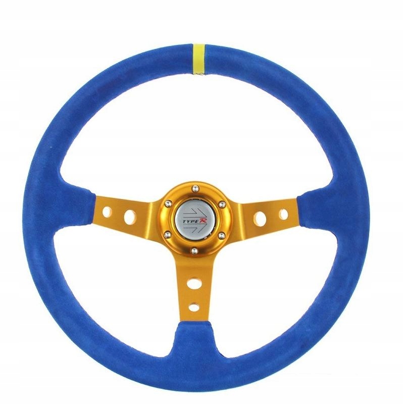 Športový volant s odsadením Alu Semiš Blue