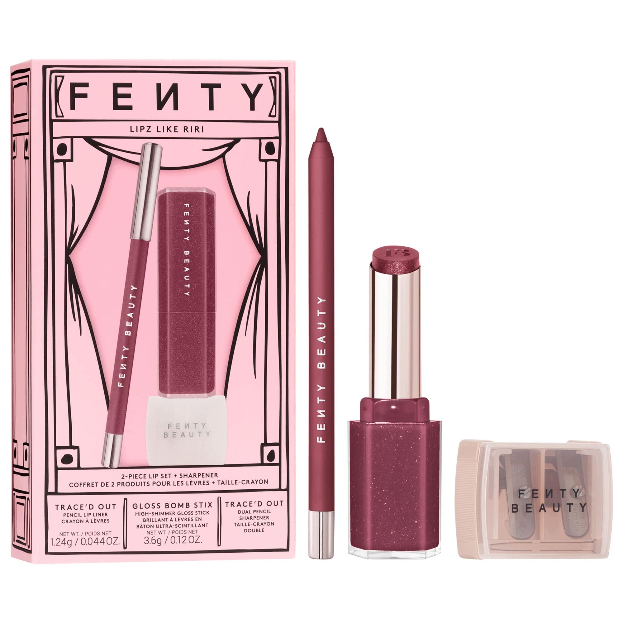 Fenty Beauty Dárková sada Lipz Like Riri Lip Set Sharpener