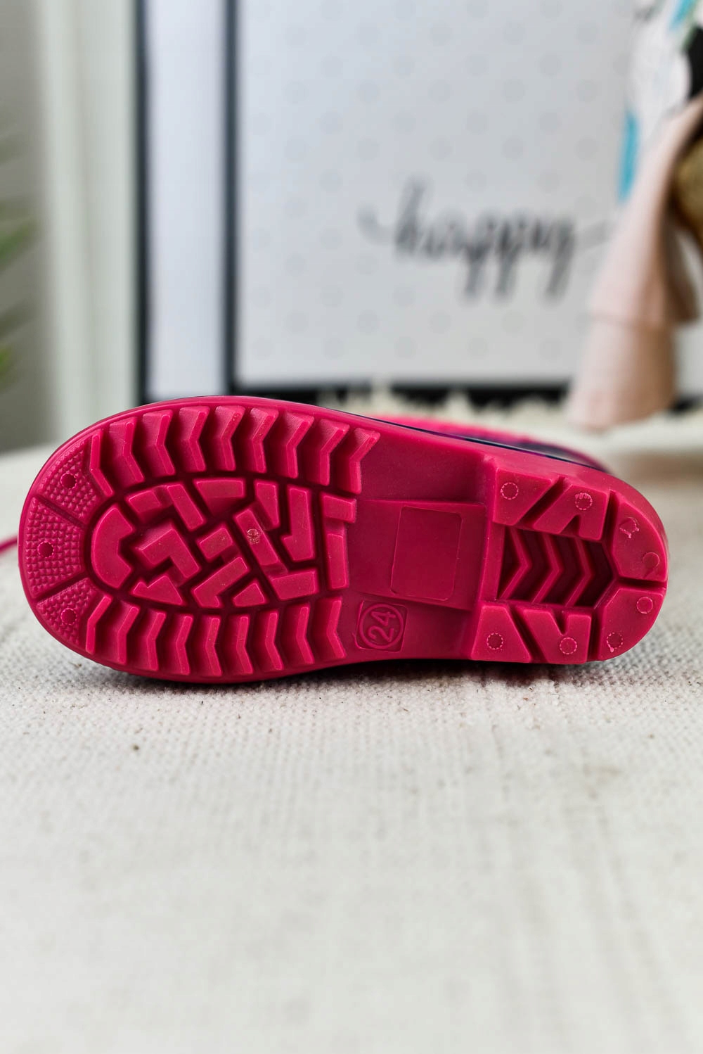 Kalosze dziecięce Serducha granatowo-różowe (28) Długość wkładki wew. 17 cm