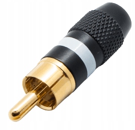 

Wtyk Rca Kacsa RP-95GT-6 24K Złoto Metalowa Czarna