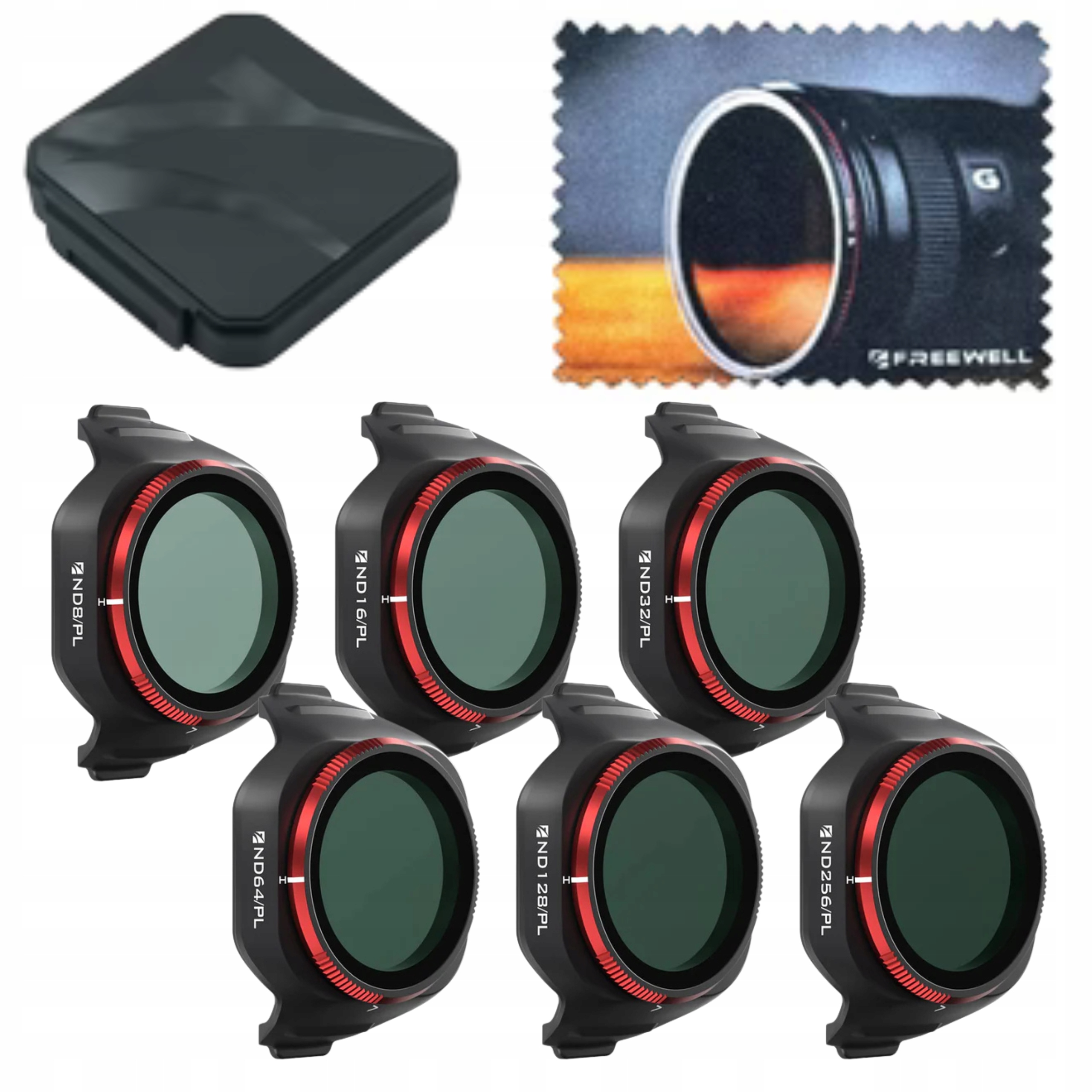 Zestaw 6 filtrów Nd/pl do drona Dji Mini 5 Pro Freewell Bright Day etui