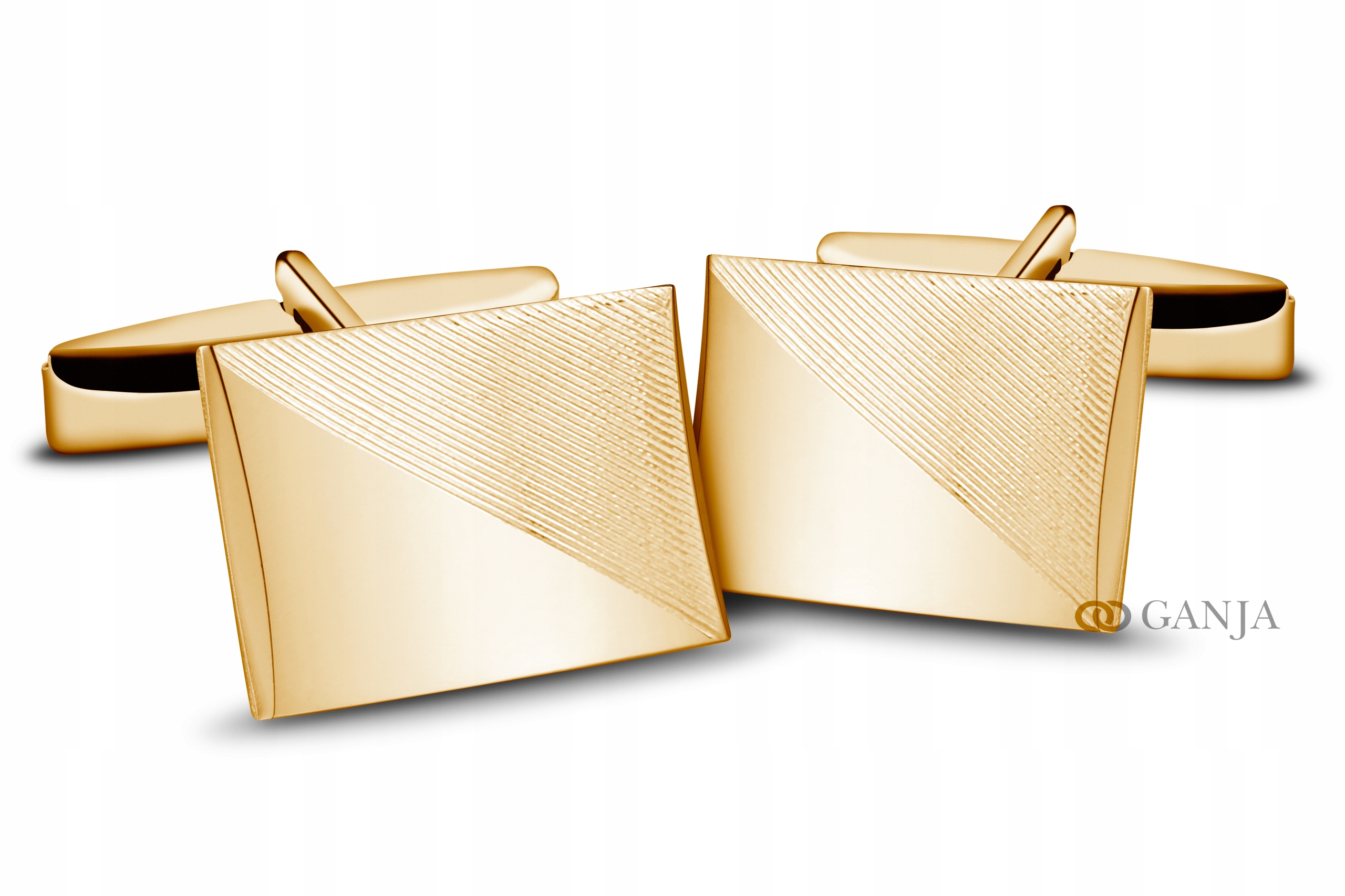 Manžetové knoflíčky, stříbro ryzosti 925, jemné proužky na jedné polovině