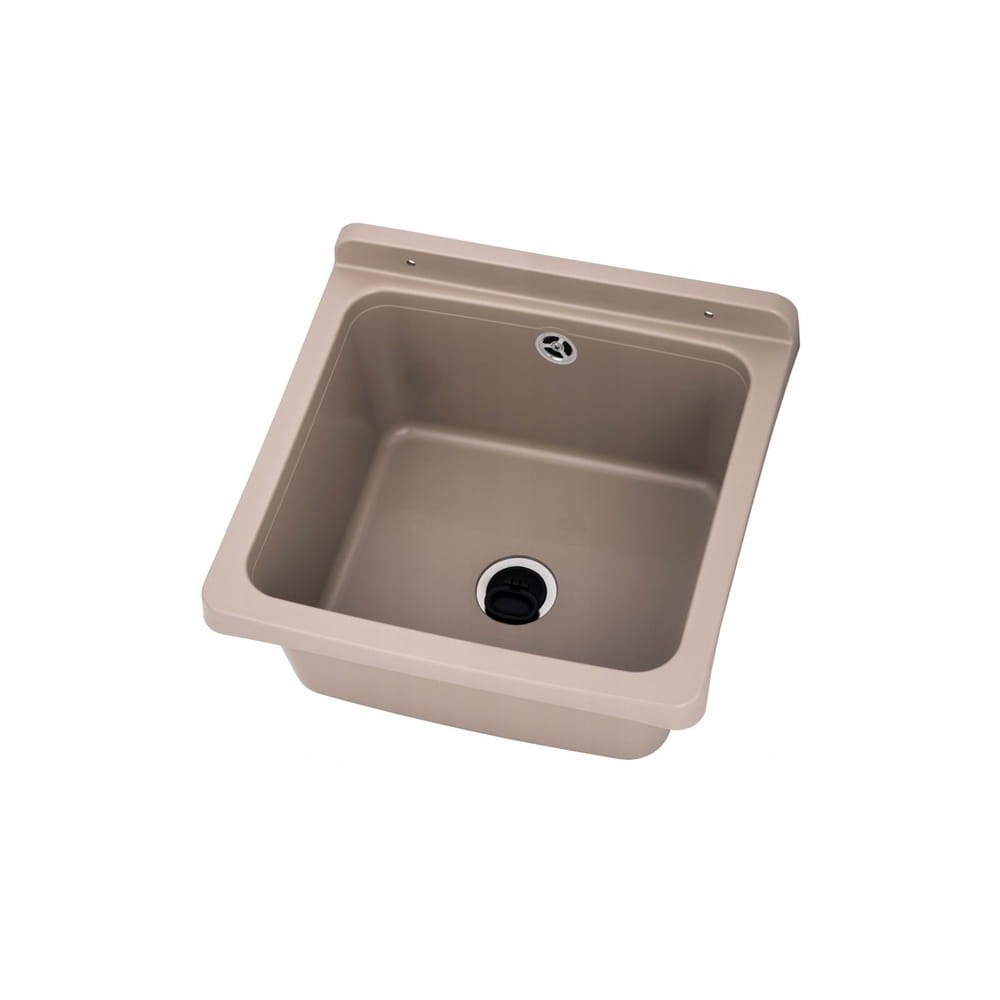 Jednokomorový dřez z polypropylenu, béžový, Riva