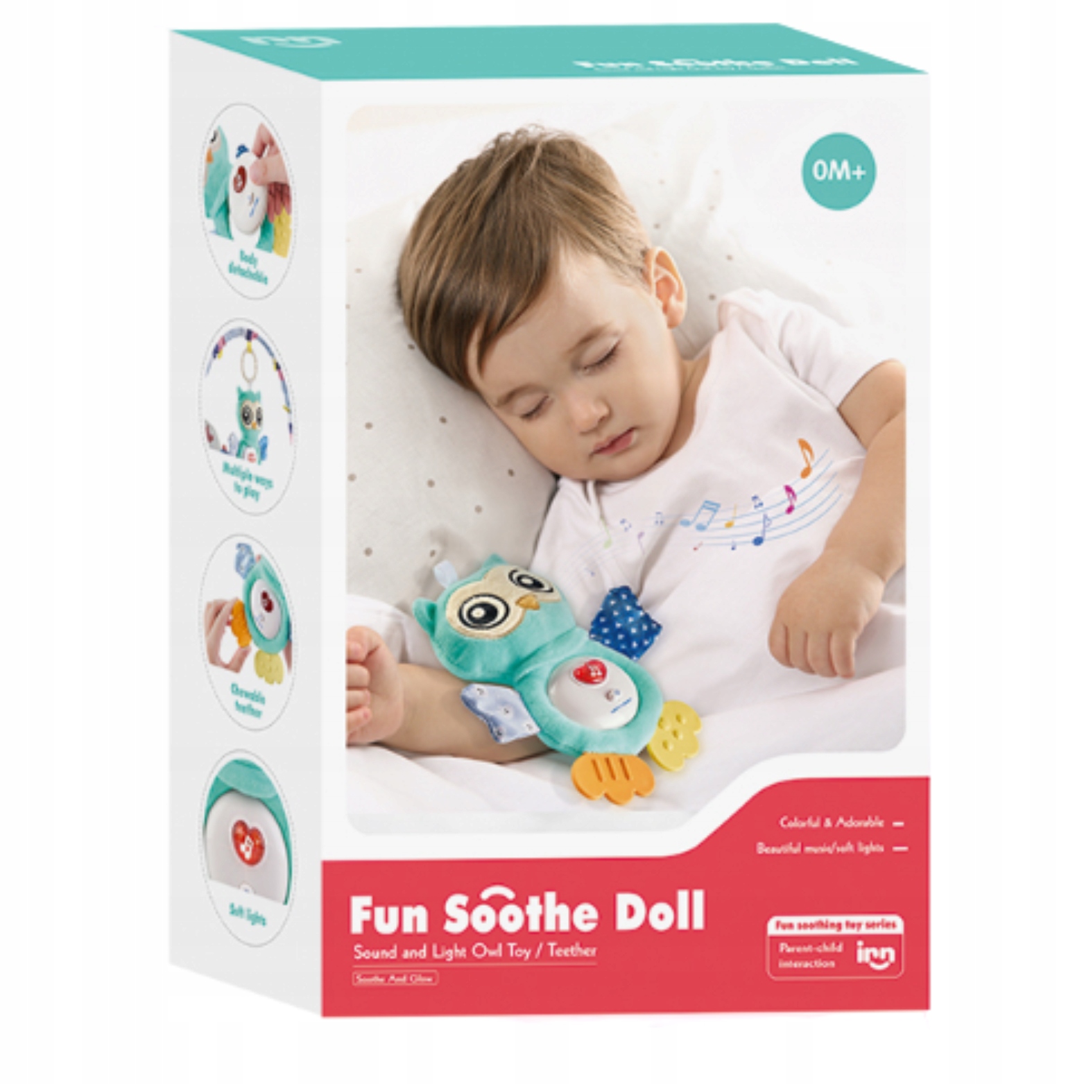 PLUSZOWA SÓWKA SOWA USYPIANKA SZUMIĄCA SENSORYCZNA Certyfikaty, opinie, atesty CE EN 71