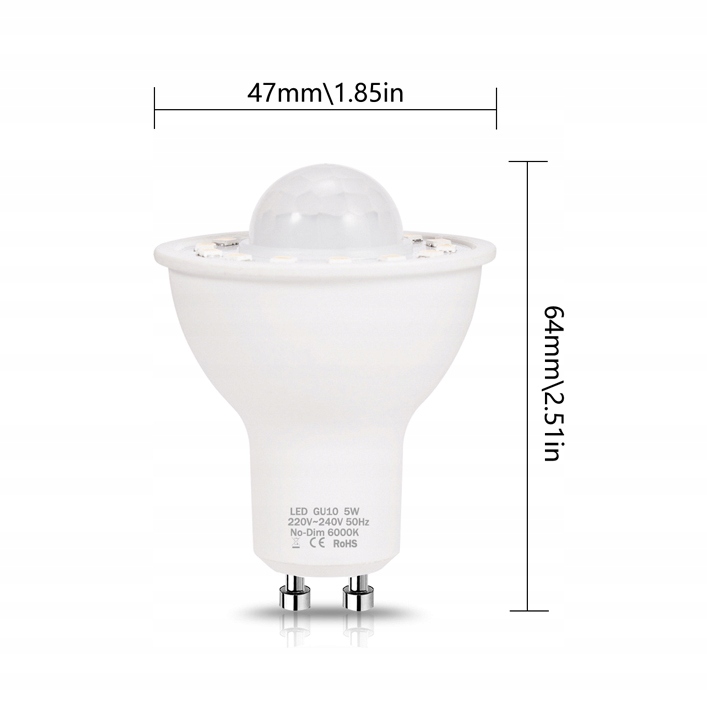 ŻARÓWKI LED 2X CZUJNIK RUCHU 5W GWINT GU10 EAN (GTIN) 5904576977269