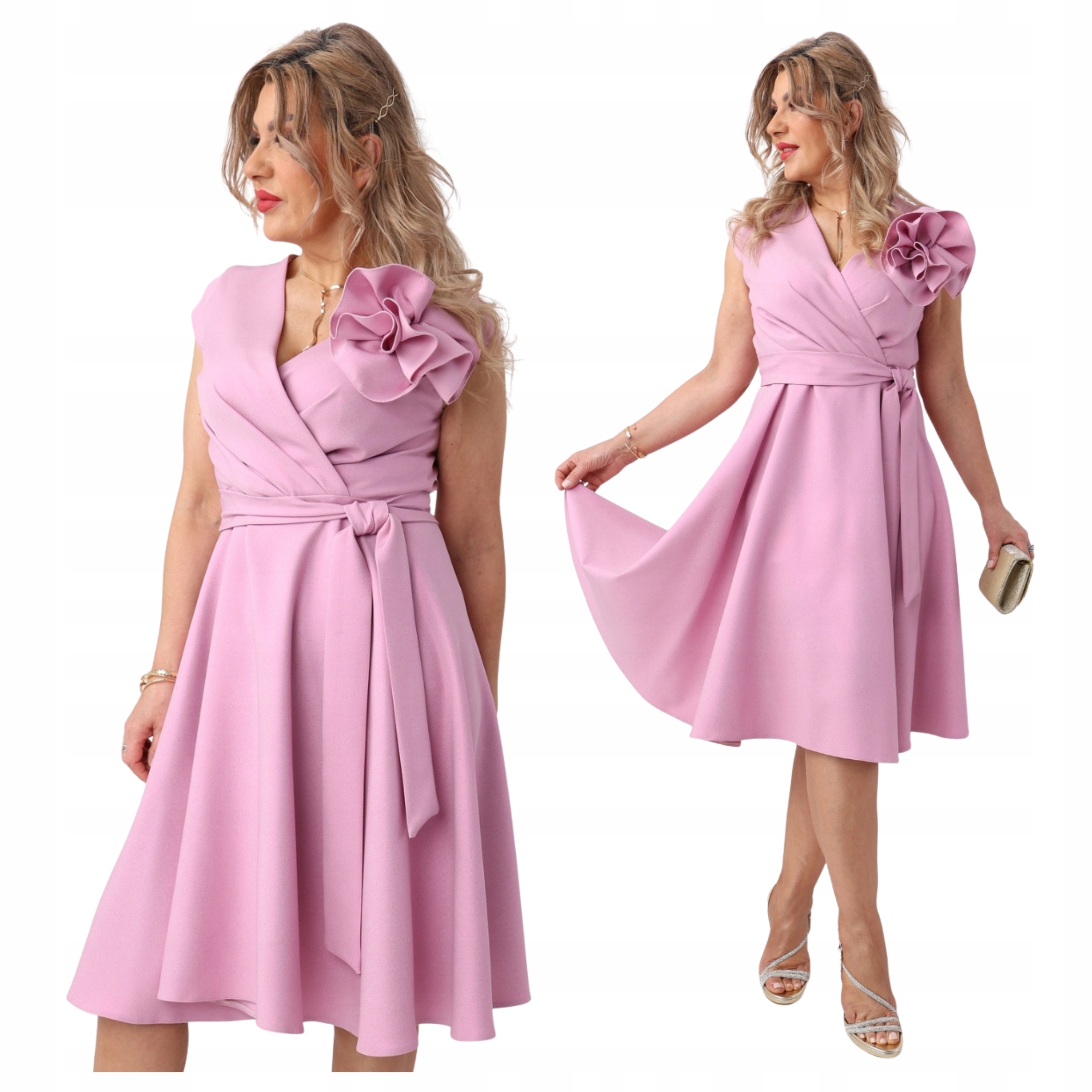 sukienka kopertowa rozkloszowana Polski Producent duże rozmiary