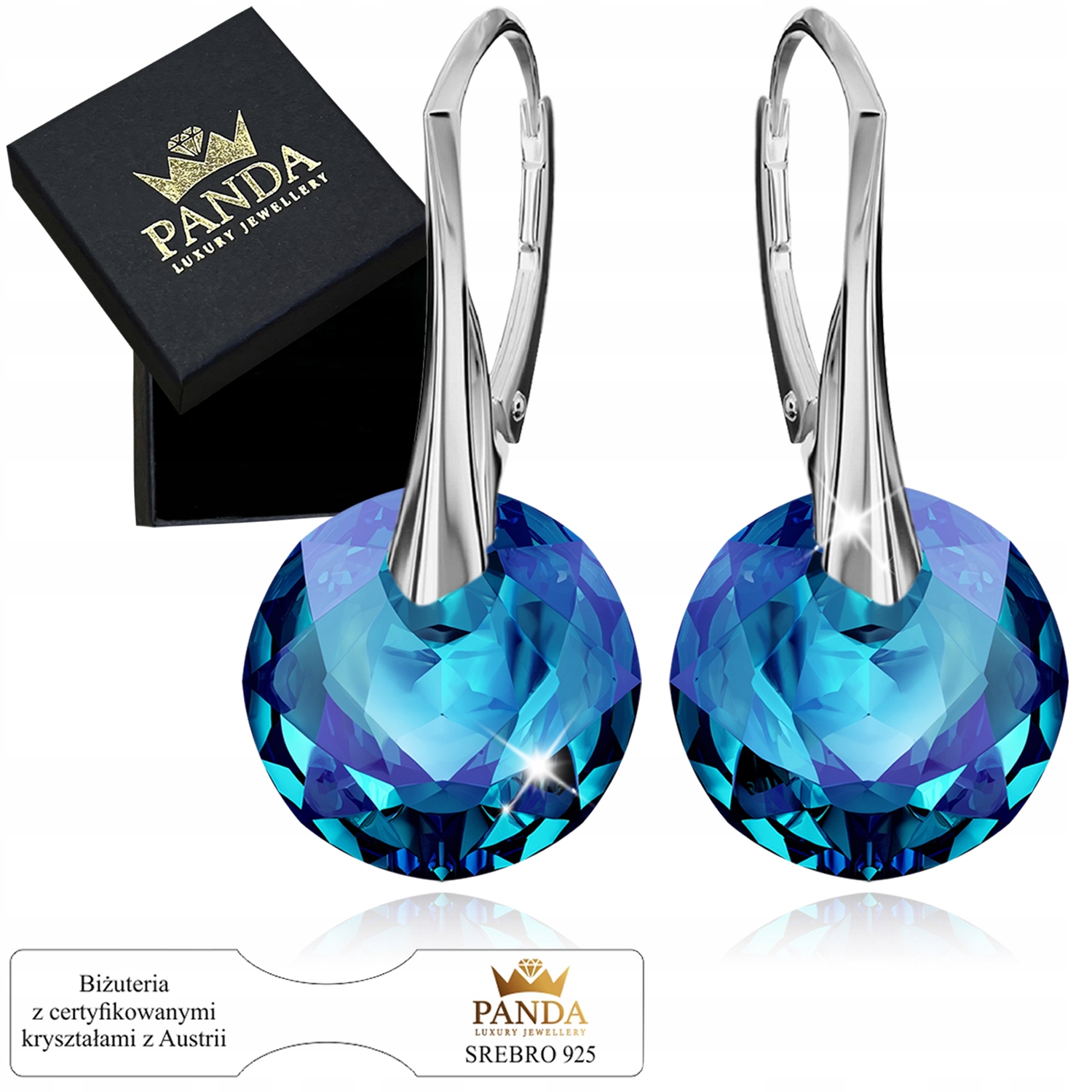 Stříbrné Náušnice Dámské Kolečka Krystaly Dárek Vánoce 925 Pro manželku maminky