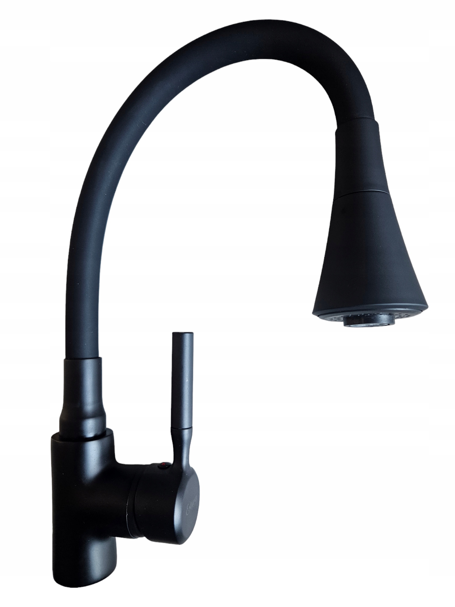 Bateria kuchenna stojąca kran Czarna Elastyczna Wylewka 360, 2 Tryby Wody