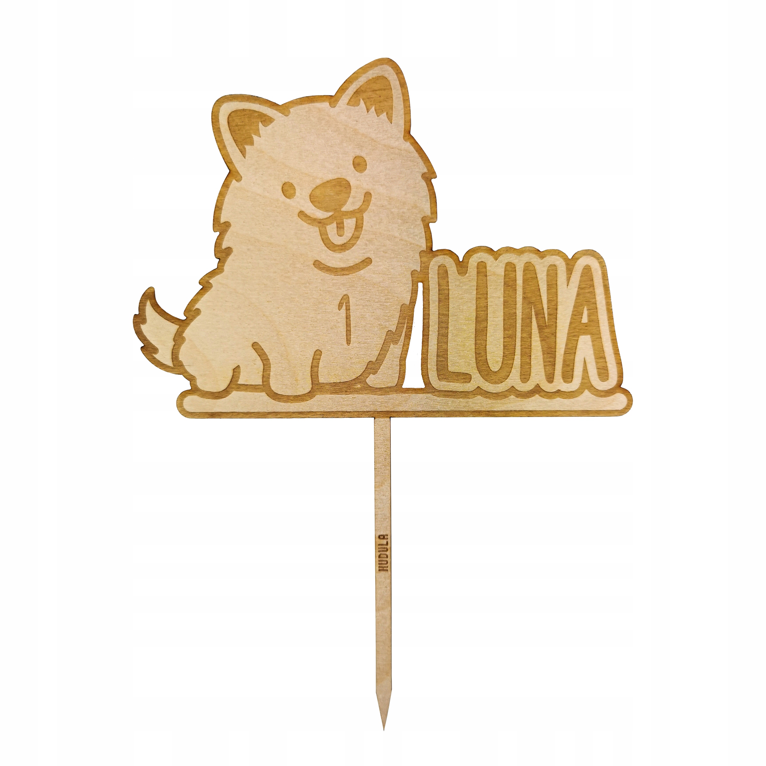 

Topper drewniany: Urodziny Psa Imię - toper