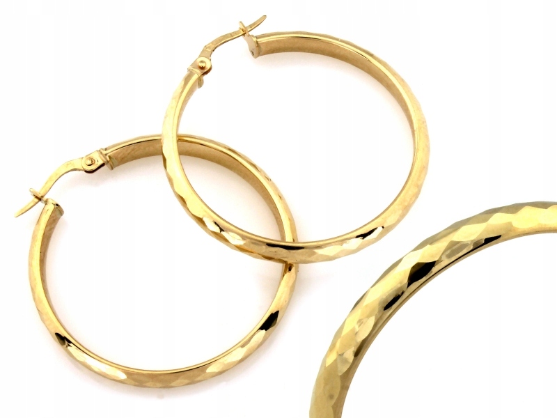 Dámské náušnice ze zlata 585, kolečko lesklé, módní