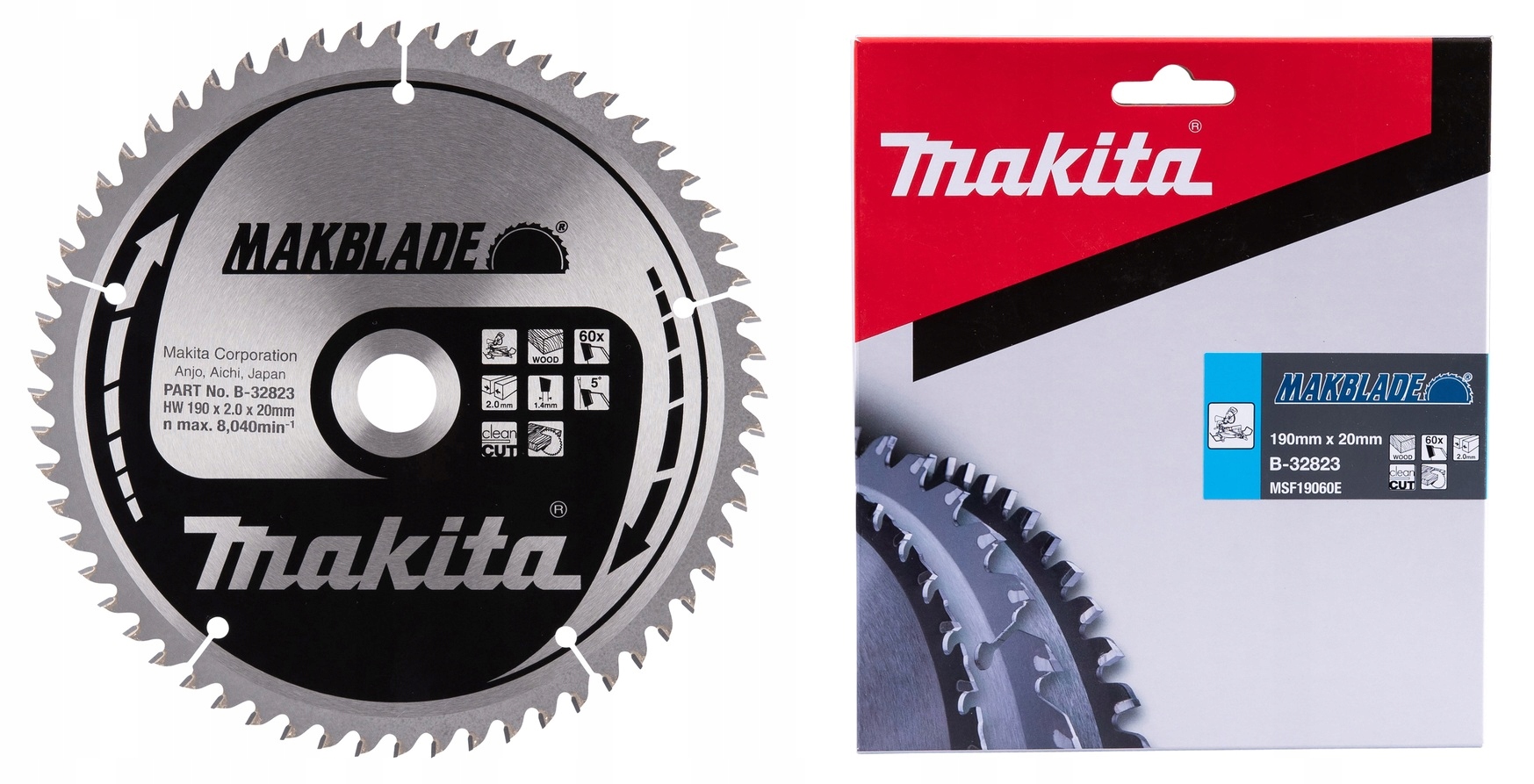 Makita B-32823 Řezací Kotouč Makblade Na Dřevo 190x30 mm 60Z x2 mm