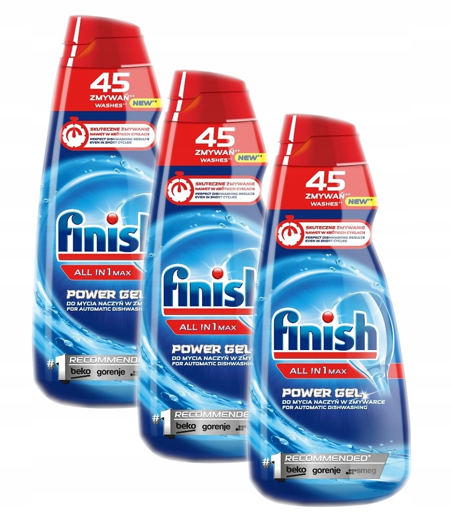 Levně Finish All-in-1 Max Gel do myčky nádobí 900ml x3