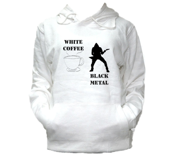 

M Bluza Kaptur Damska White Coffee Black Metal