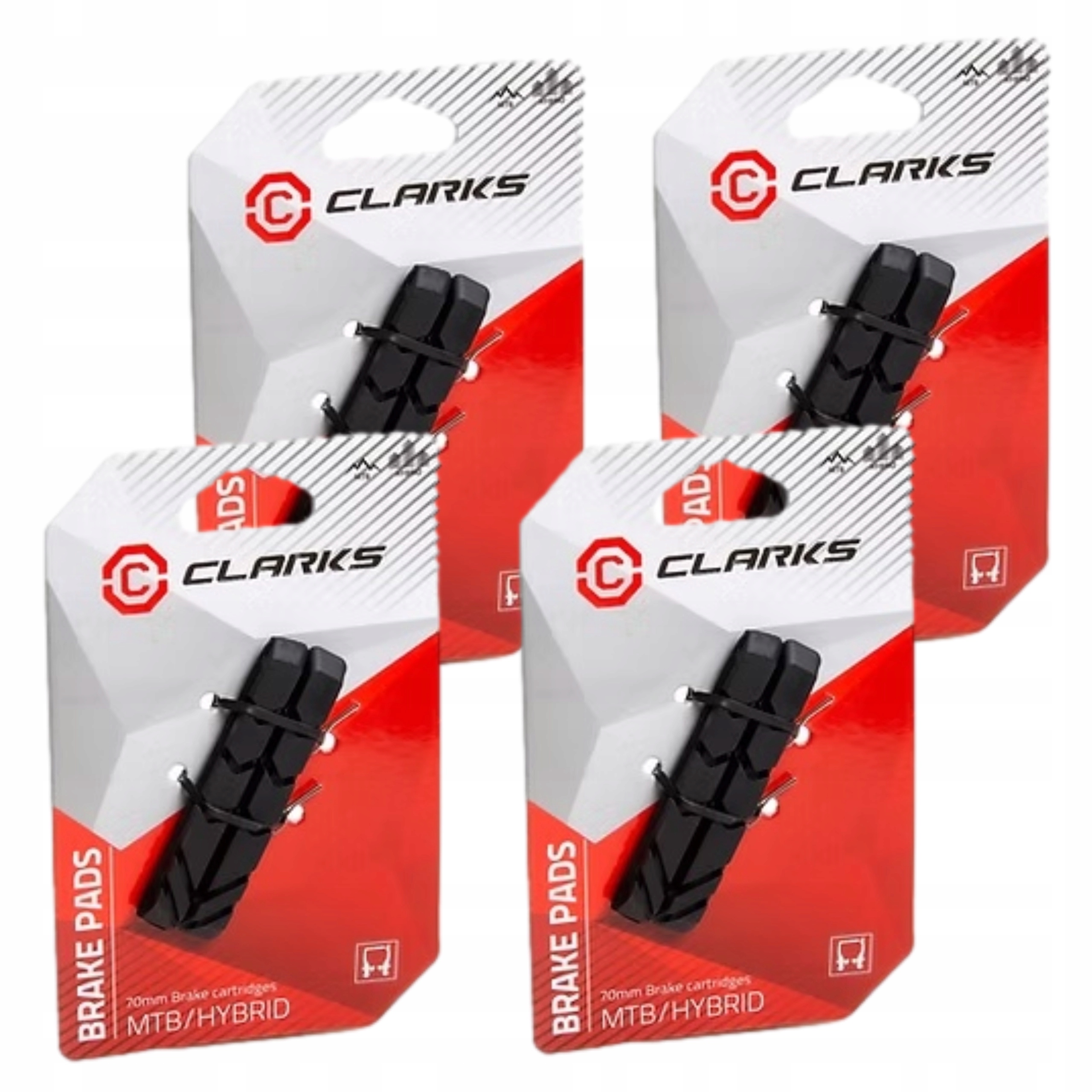 Wymienne Okładziny Klocków Hamulcowych V-brake Shimano 70mm Clarks x4