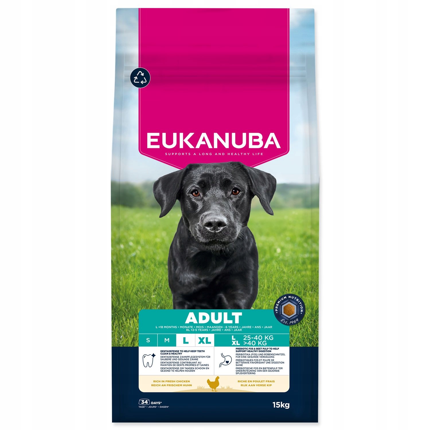 Levně Krmivo Eukanuba Adult Large rich in fresh chicken 15kg