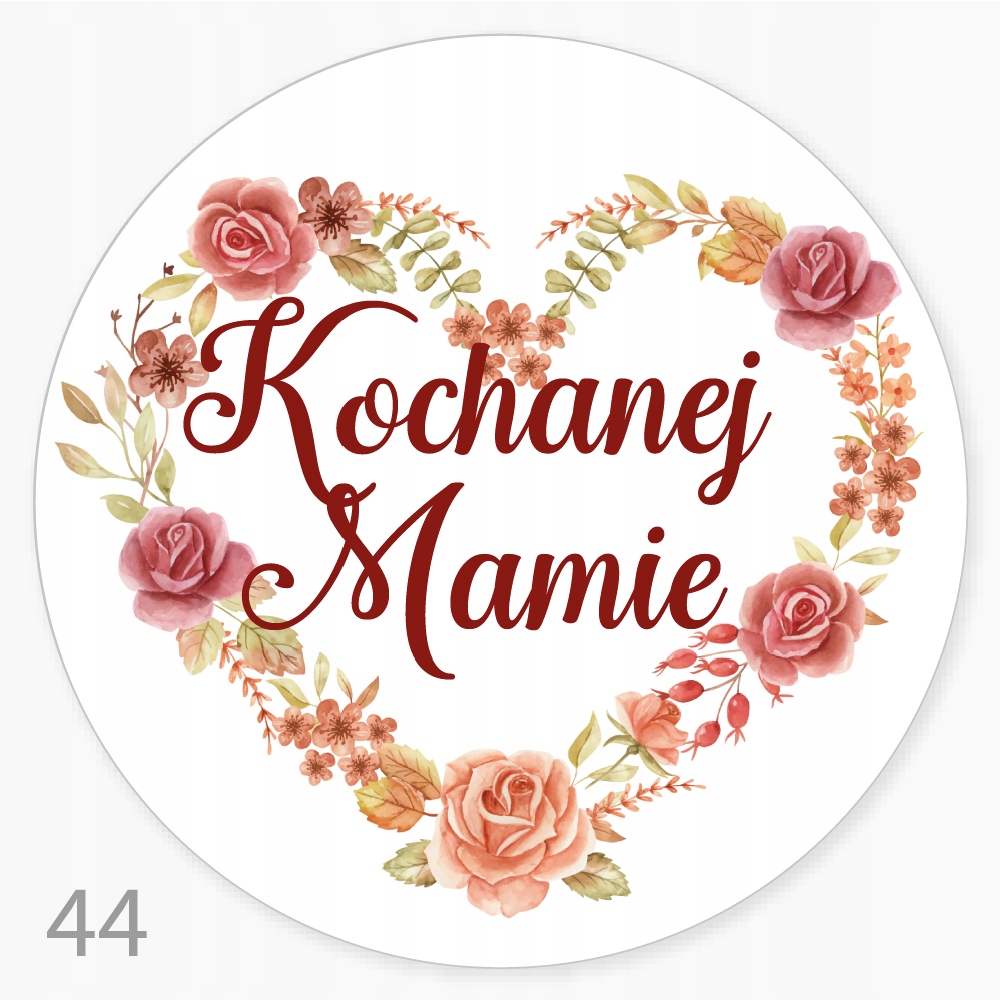 

Naklejka Dzień Matki FI55 upominek 48szt