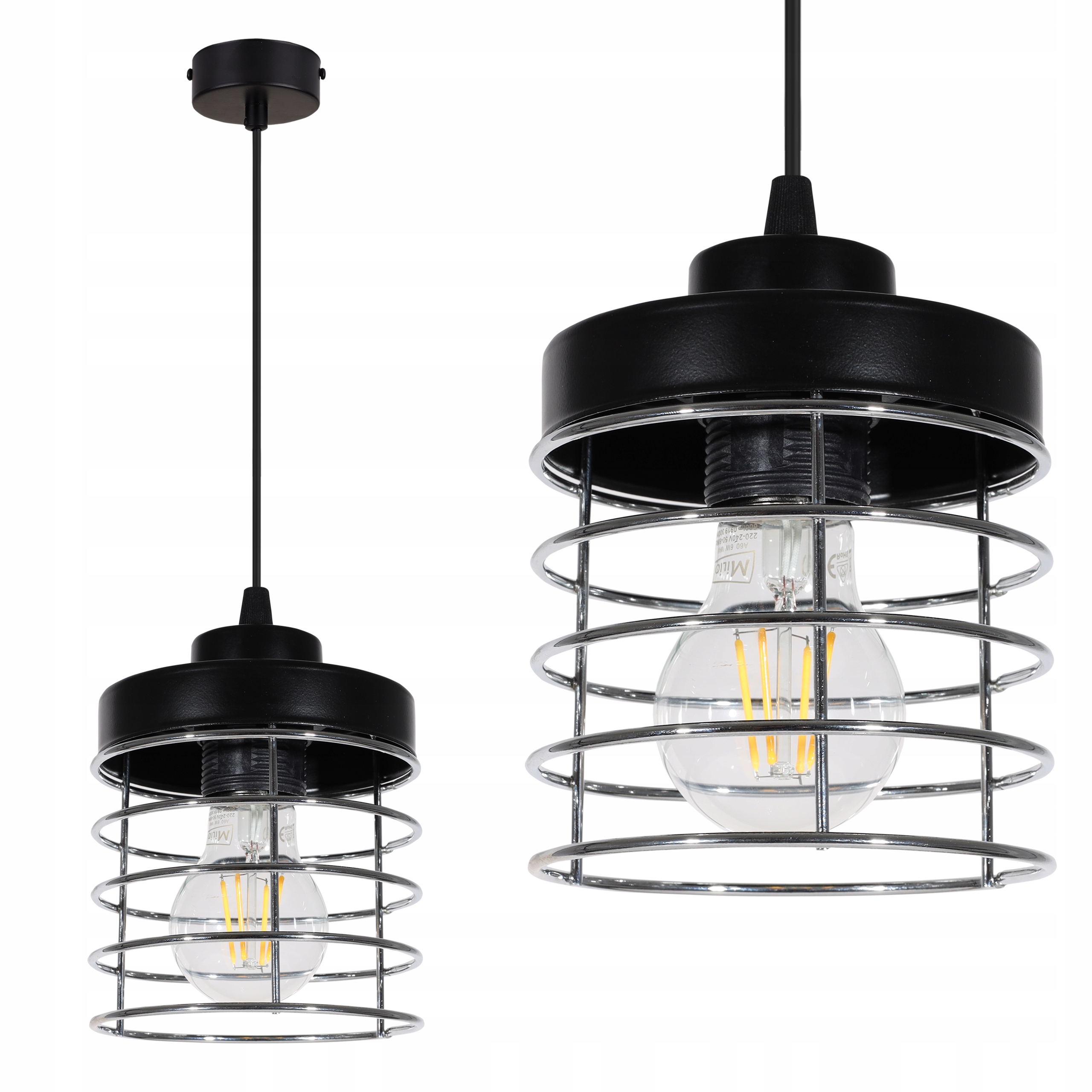 

Lampa Wisząca Sufitowa Żyrandol Chrom Druciak Led