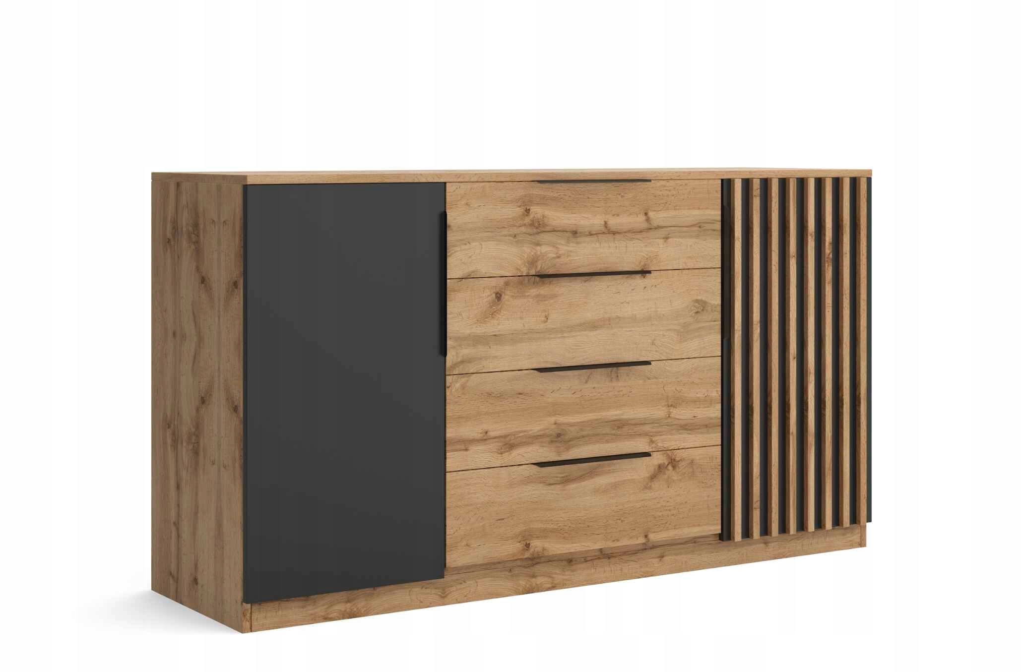 Komoda Zeno 160 cm do obývacího pokoje Ložnice Dub wotan