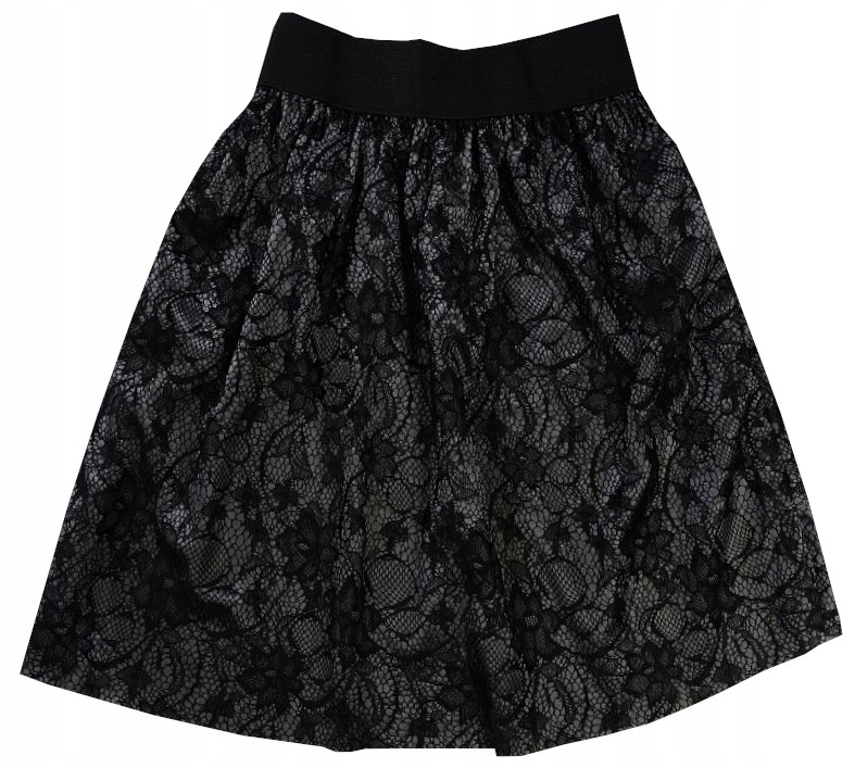 SPÓDNICA ELEGANCKA wzór KORONKA czarna 152 H150D
