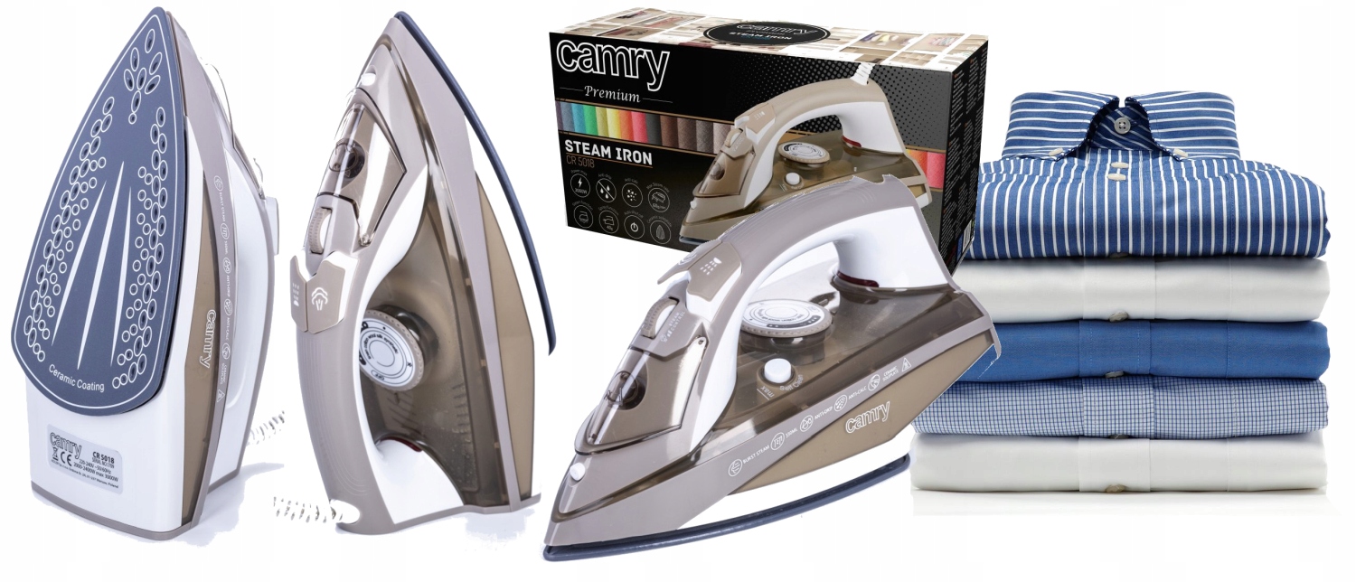 

Żelazko Parowe Camry 3000W Auto Stop Antidrip