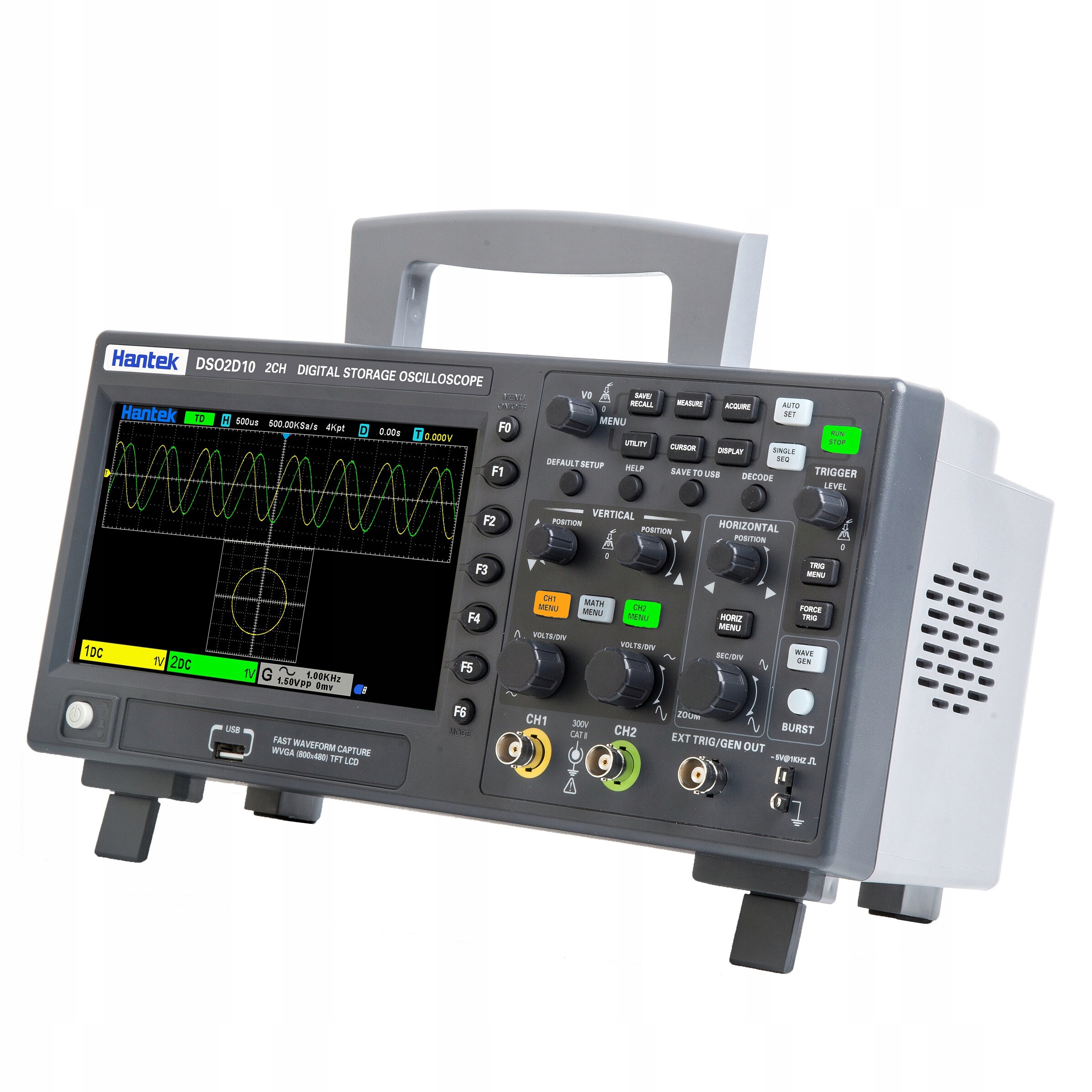 OSCYLOSKOP CYFROWY DSO2D10 2x100MHz + GENERA 25MHz Częstotliwość próbkowania 1000 MS/s