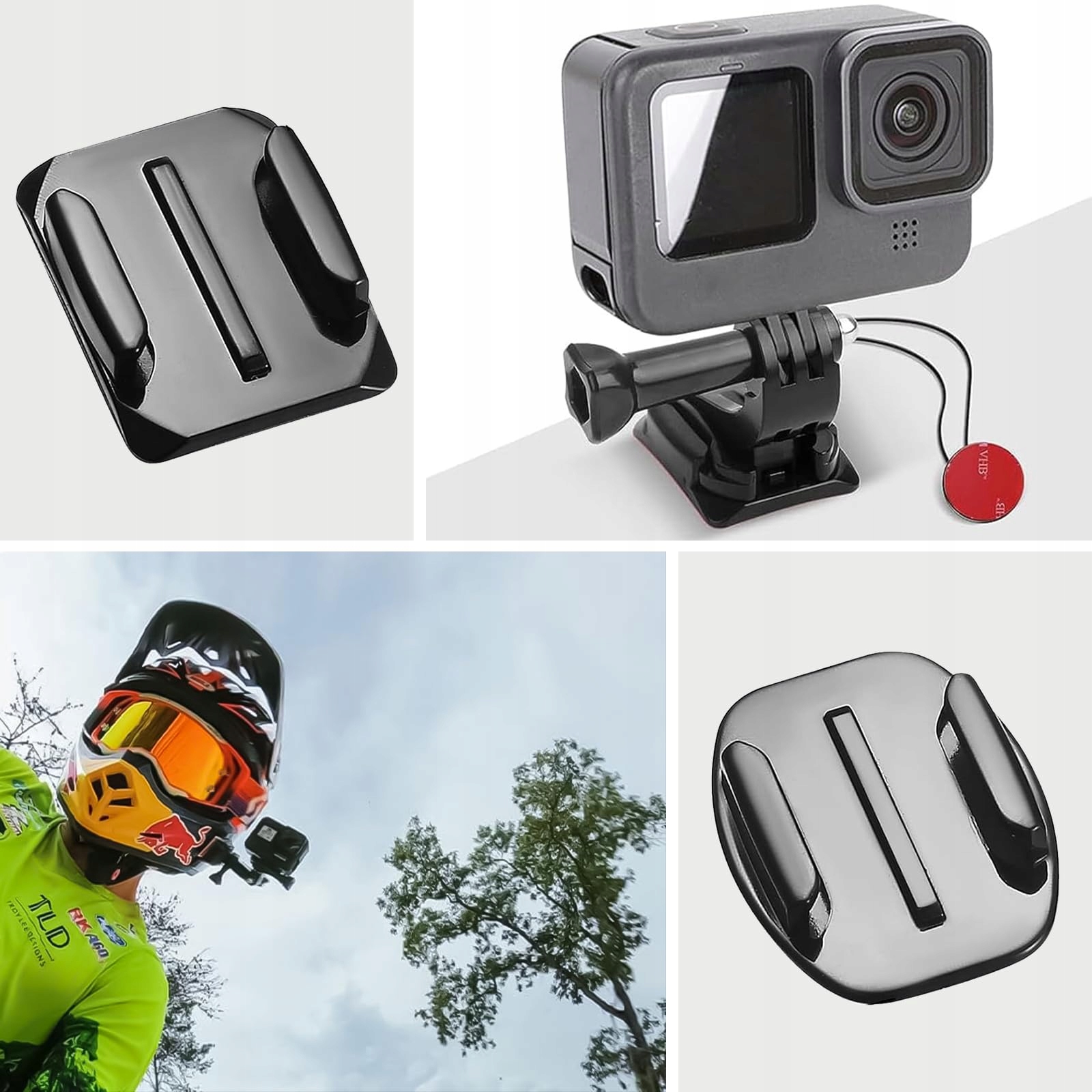 DGUSO Zestaw 20 Mocowań Do Kasku Z Klejem 3M Do Kamer GoPro Hero 12-3 — miniatura 5